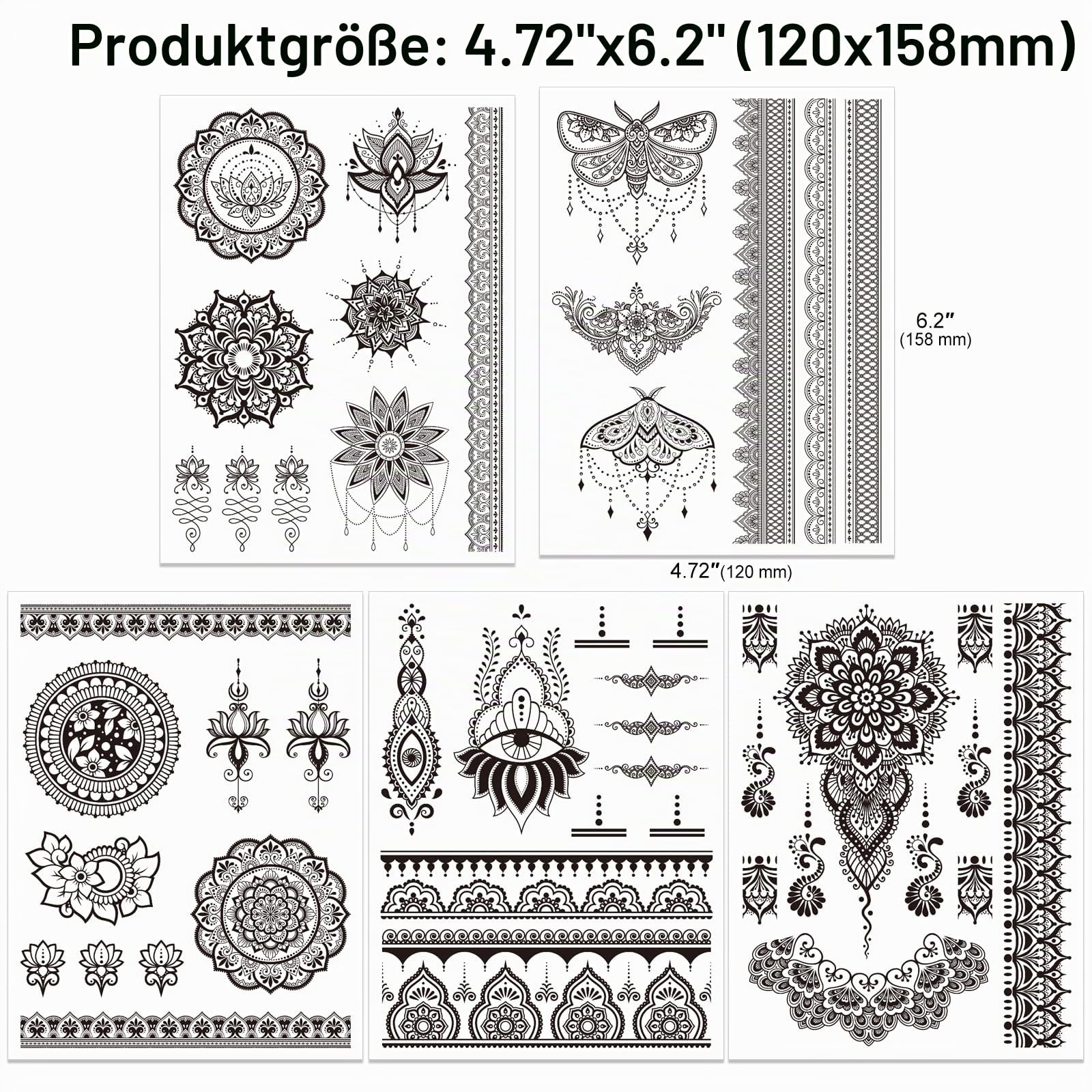 howaf-henna-tattoos-schwarz-tempor-r-11-bl-tter-mandala-set image 2