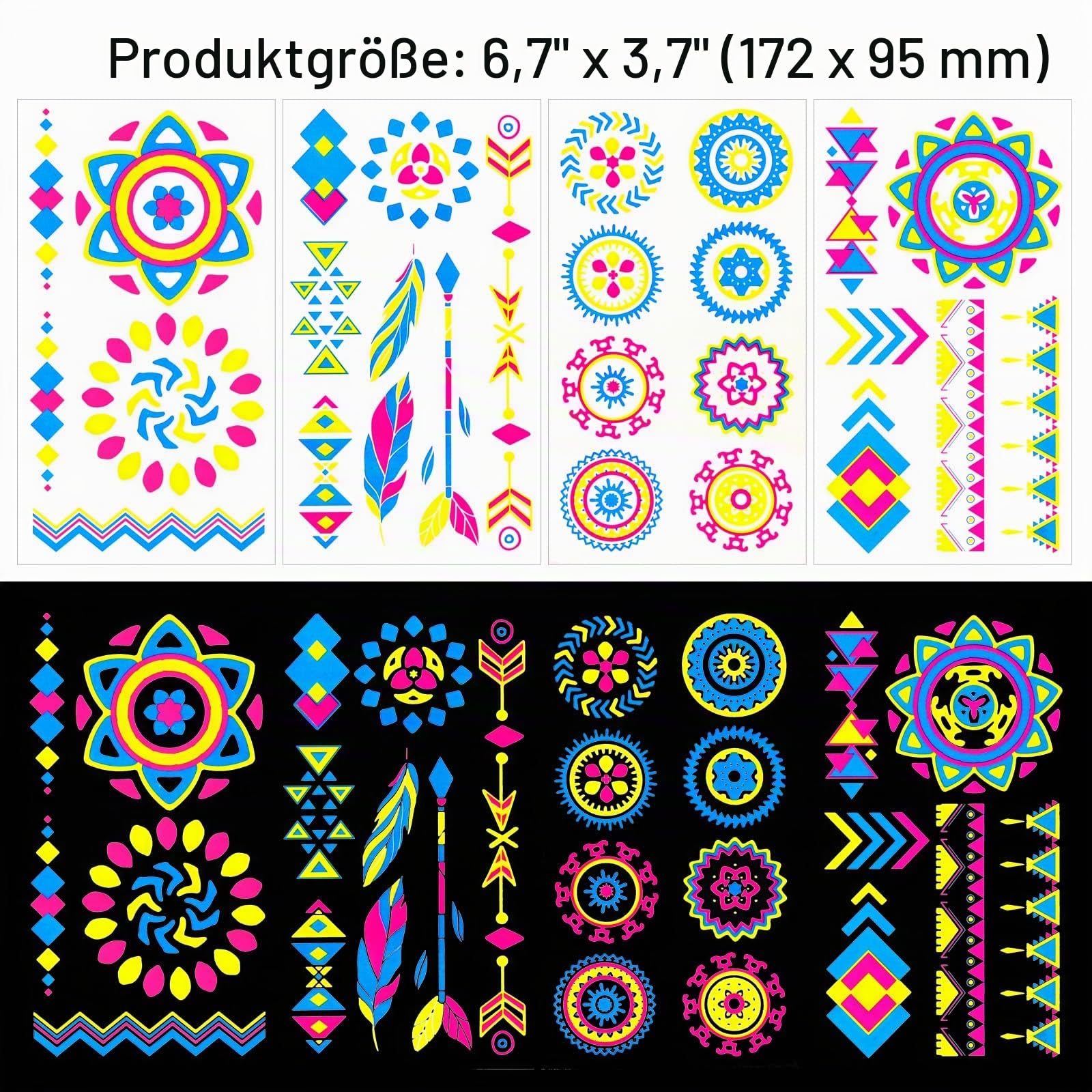 howaf-temporary-tattoos-neon-klebetattoos-20-bl-tter-uv image 3