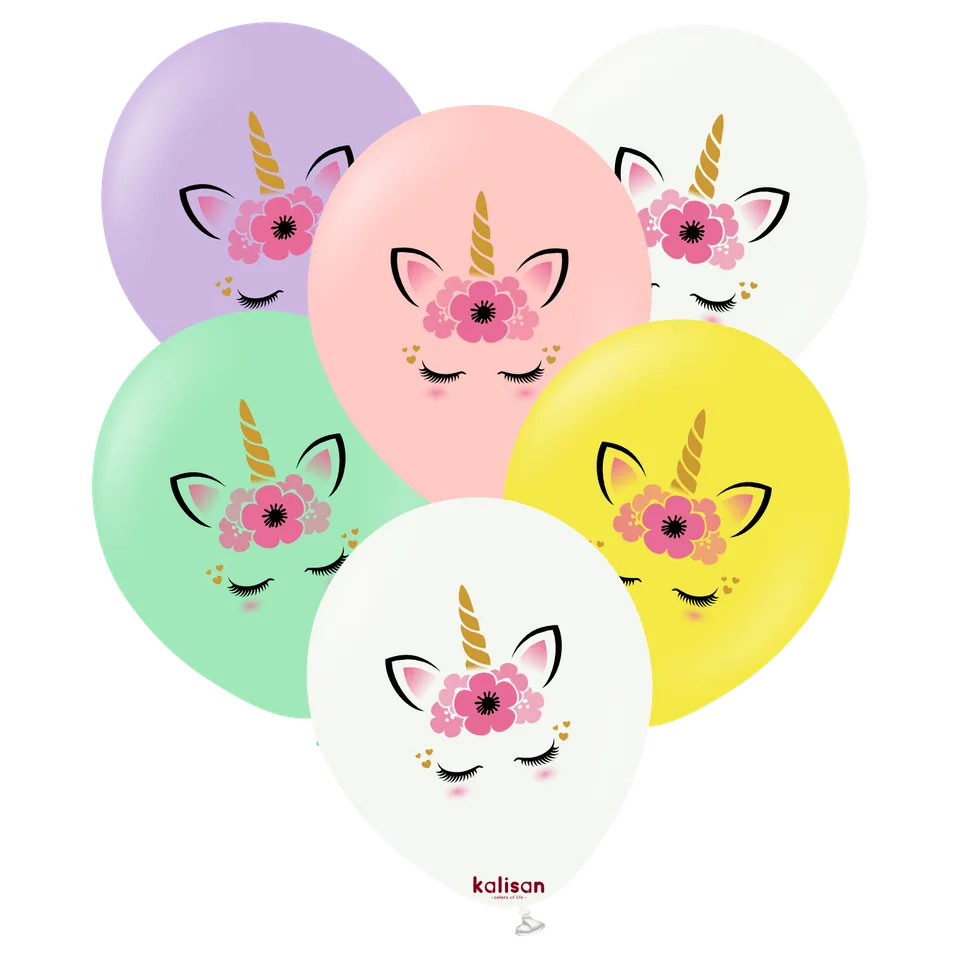 kalisan-animals-colorful-unicorn-luftballons-12-25-stk image 1