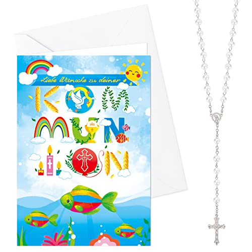 howaf-kommunion-pop-up-karte-fisch-mit-rosenkranz-rosa-erstkommunion image 8