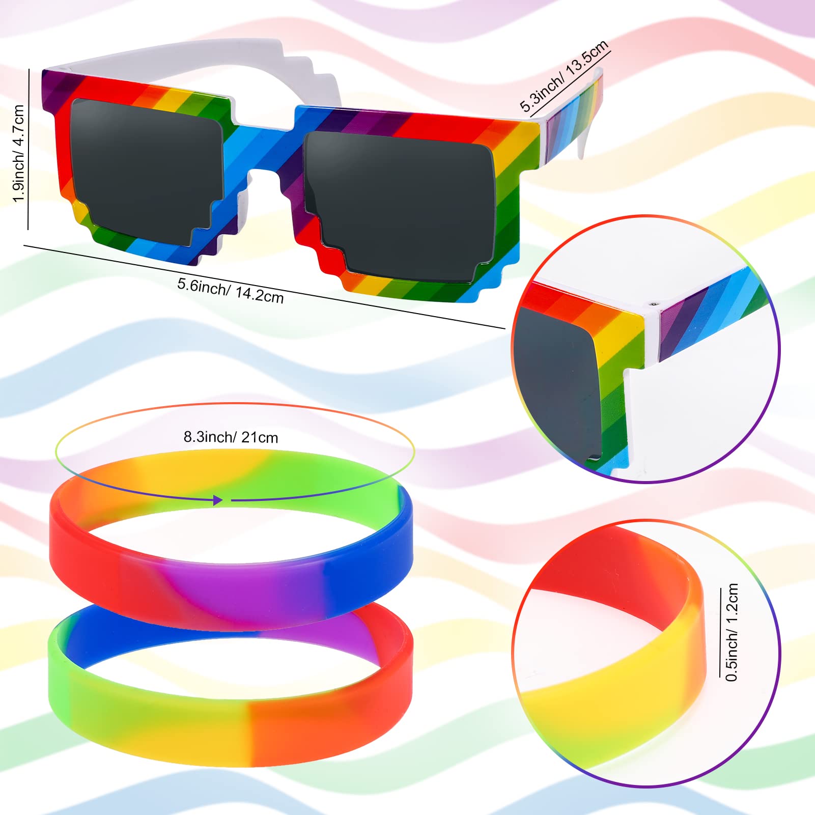 howaf-pride-regenbogen-accessoires-set-brille-6-teilig image 6