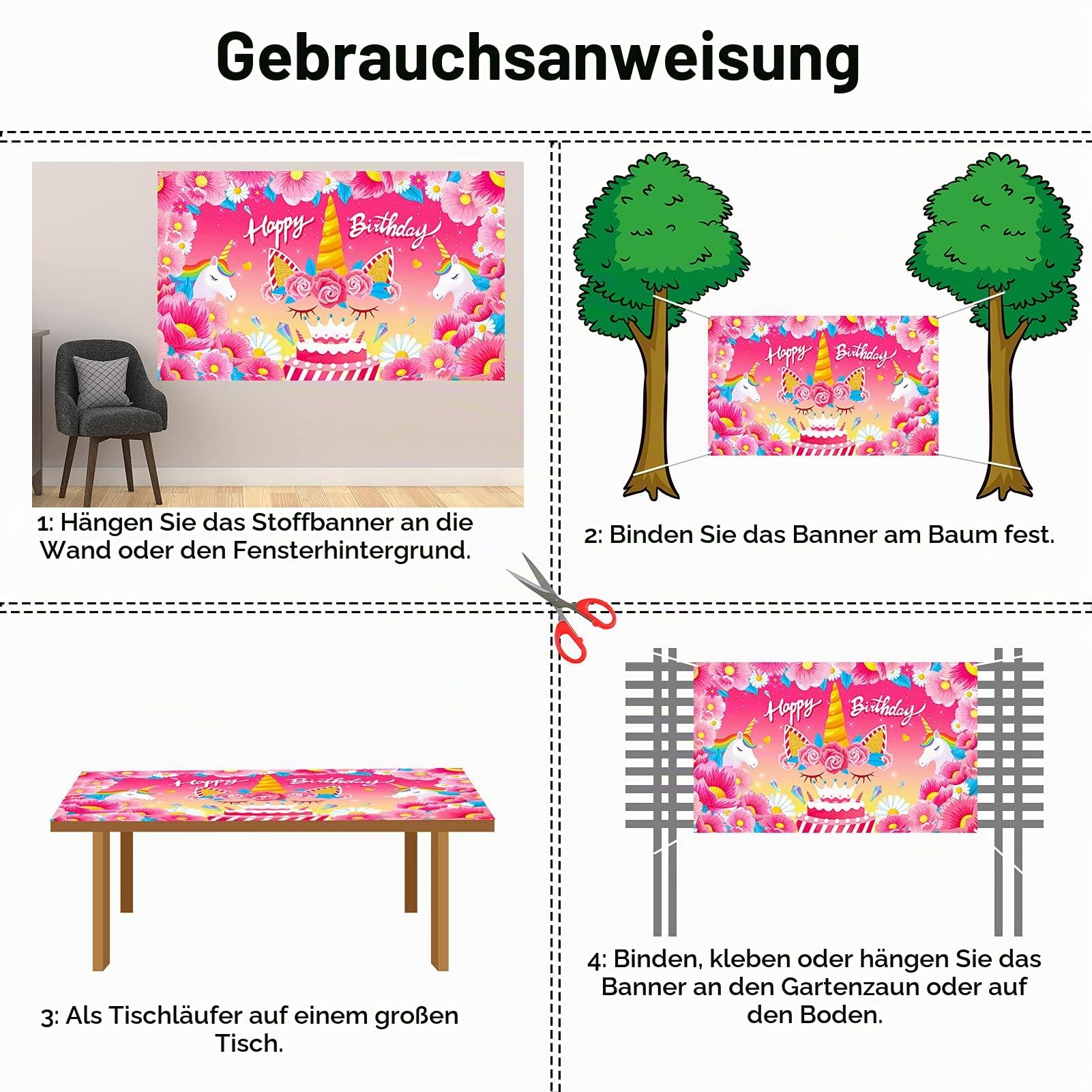 howaf-einhorn-happy-birthday-banner-stoff-185x110-cm image 4
