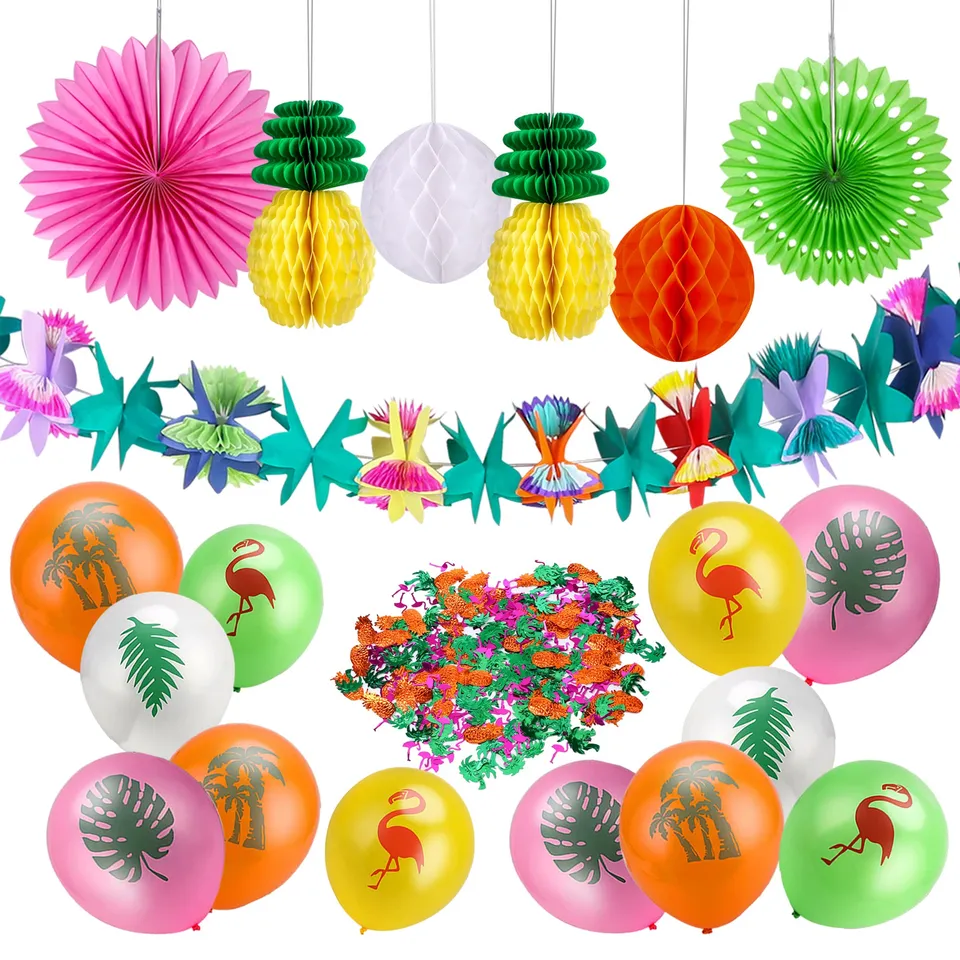 howaf-hawaii-party-deko-33-tlg-tropen-sommer-set-flamingo image 1