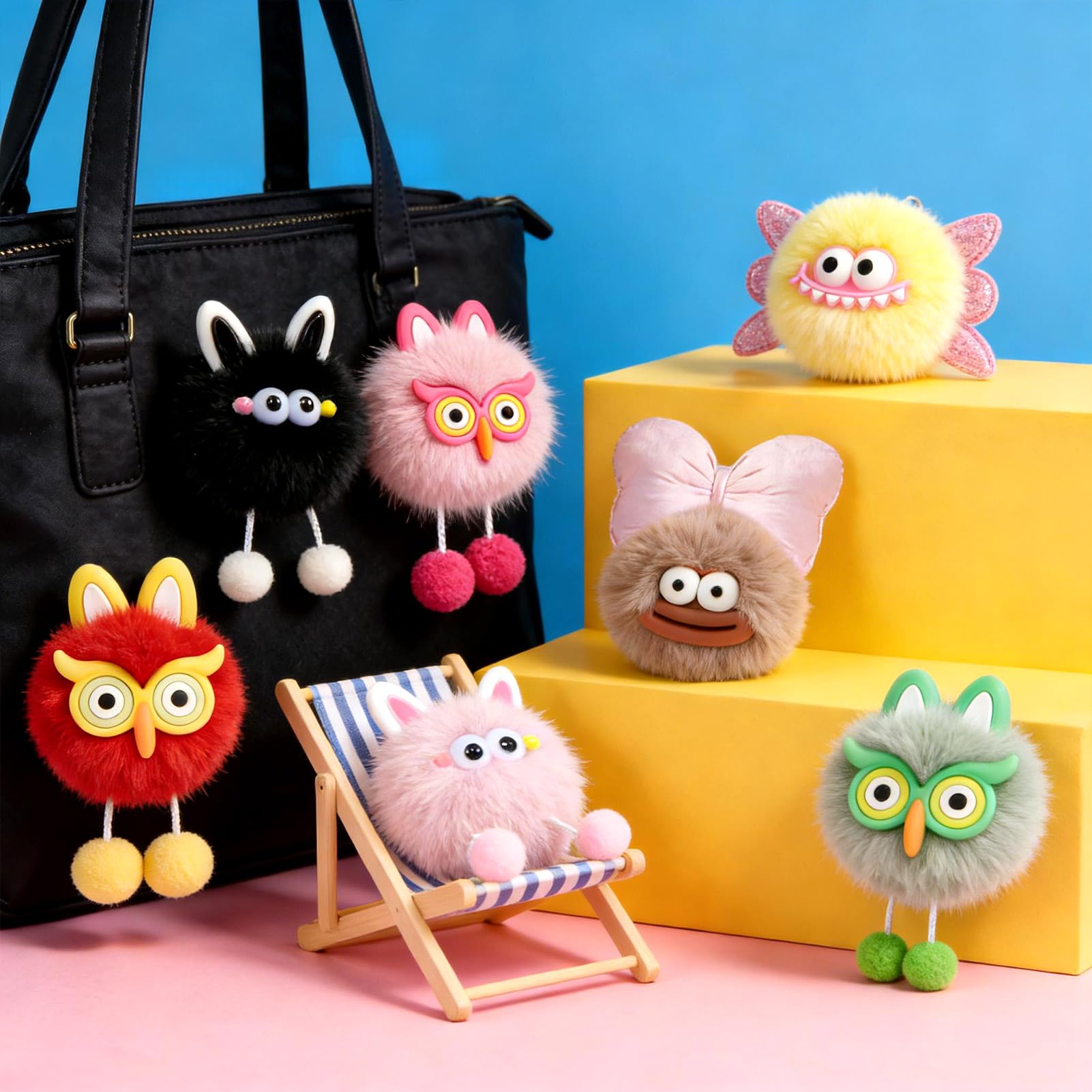 tacobear-pom-pom-schl-sselanh-nger-24-st-ck-monster-tiere image 5