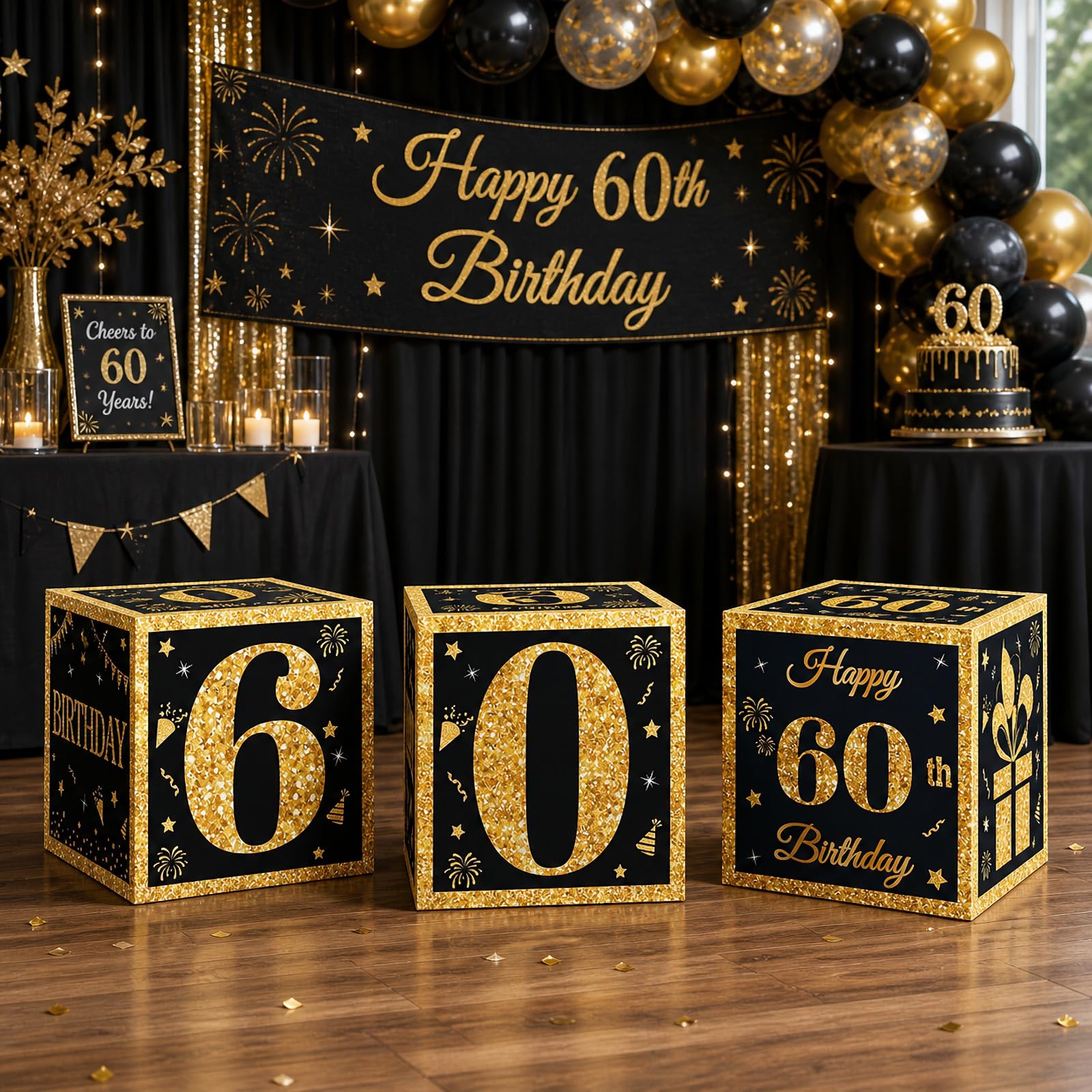 qifu-ballon-boxen-60-geburtstag-deko-schwarz-gold-3-stk image 4