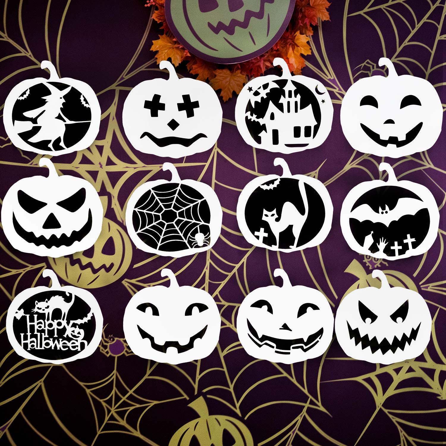 howaf-halloween-schablonen-k-rbis-12-st-ck-wiederverwendbar image 2