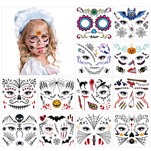 howaf-halloween-tattoos-gesicht-kinder-b-12-blatt-wasserdicht image 6
