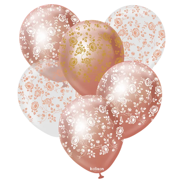 kalisan-damask-rose-luftballon-12-25-st-ck-rosegold-transparent image 1