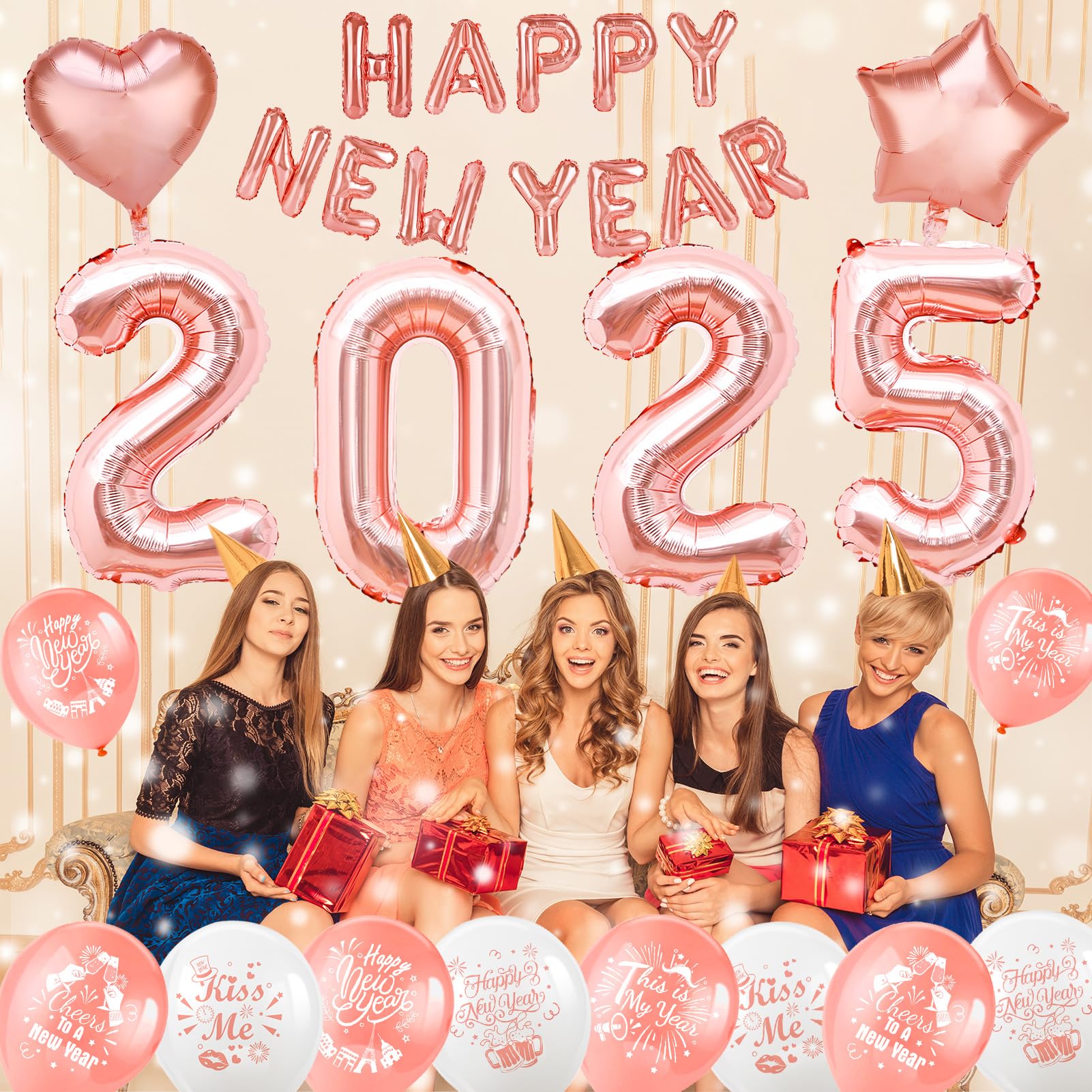 howaf-silvester-deko-2025-ros-gold-2025-ballons-girlande-set image 6