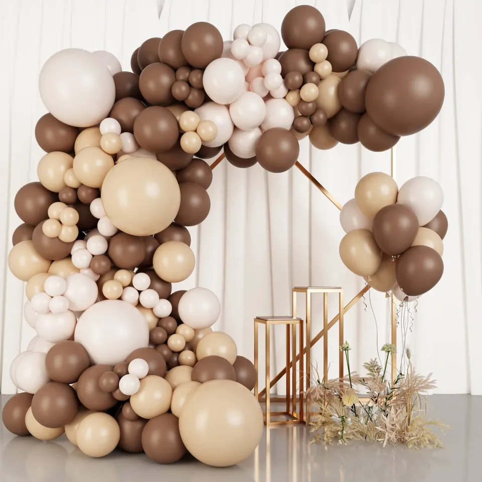 qifu-ballon-girlande-braun-nude-99-st-ck-geburtstag image 1