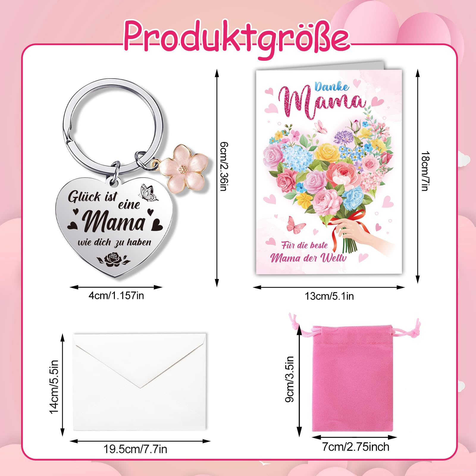 howaf-muttertagskarte-a-gru-karte-mit-schl-sselanh-nger-mama-edelstahl image 2
