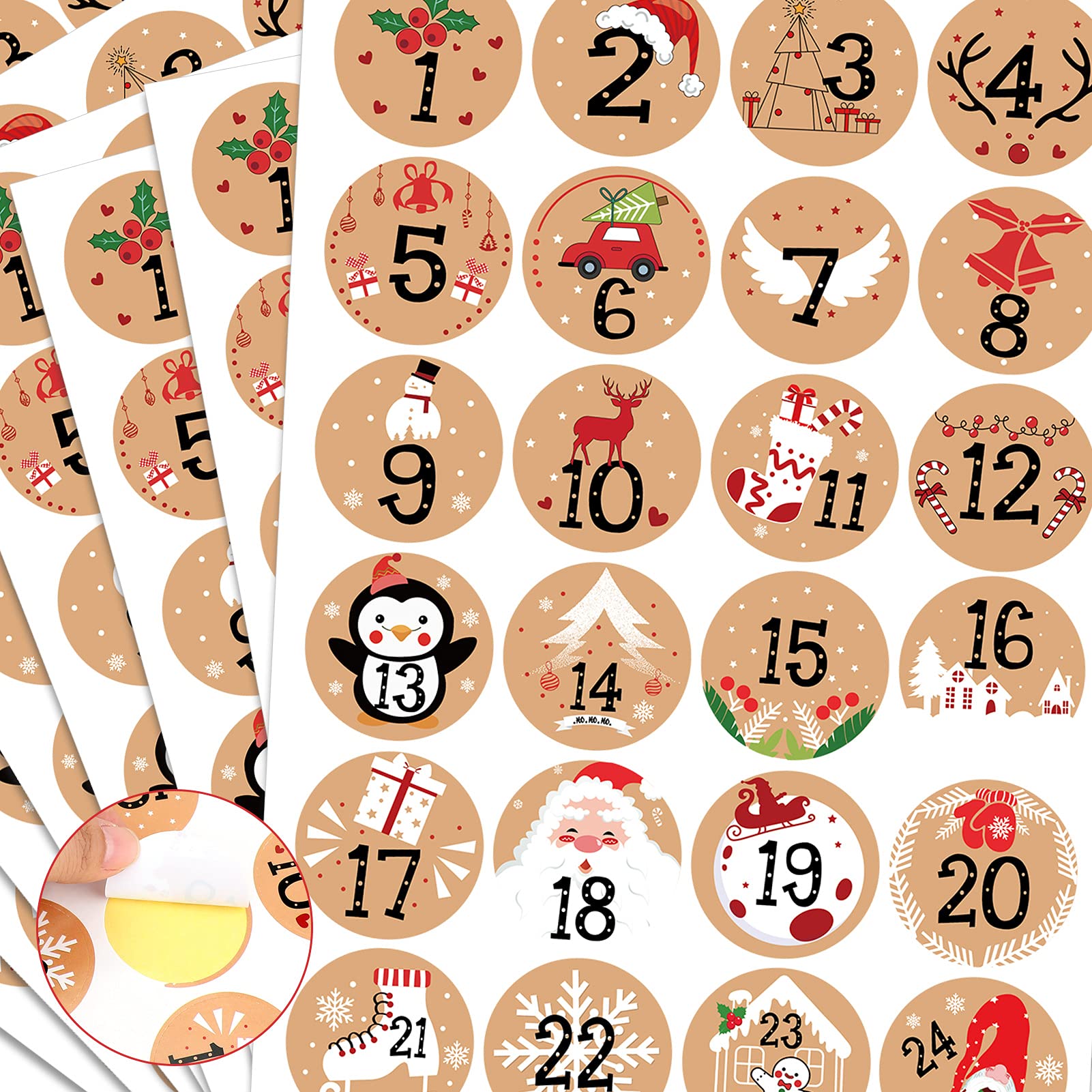 howaf-adventskalender-aufkleber-zahlen-1-24-192-st-ck-kraft image 3