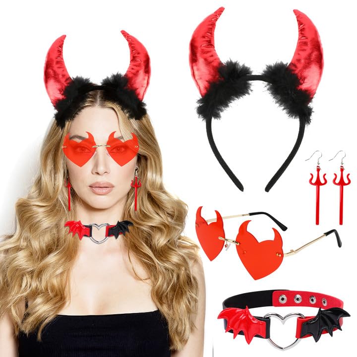 howaf-teufel-kost-m-set-haarreif-brille-kette-4-teilig image 2
