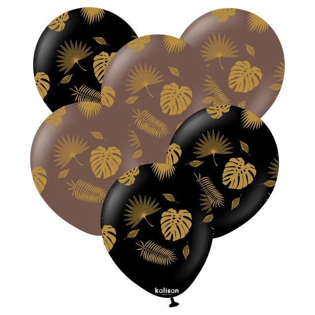 kalisan-fruits-tropical-leaves-luftballons-12-zoll-25-st-ck-gold image 1