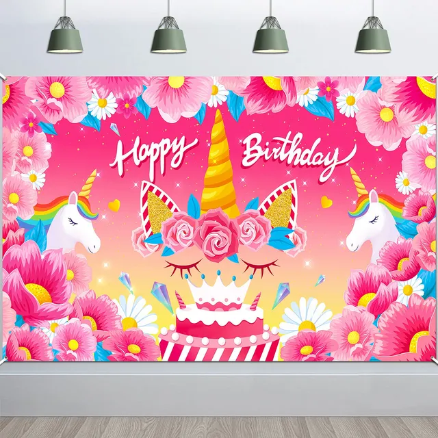 howaf-einhorn-happy-birthday-banner-stoff-185x110-cm image 1