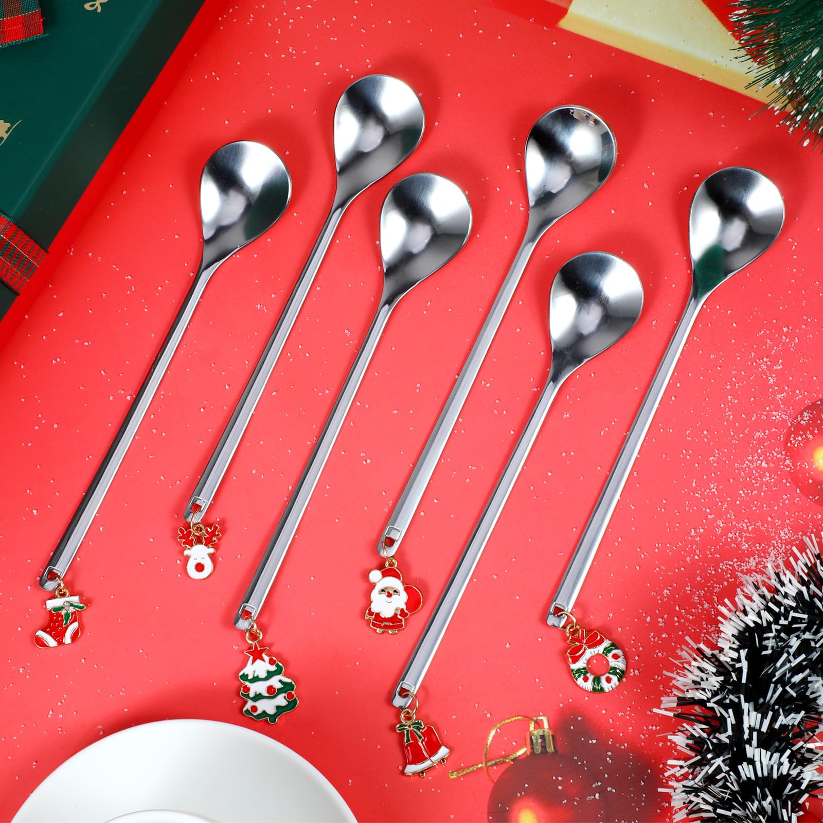 howaf-weihnachtsl-ffel-6er-silber-edelstahl-mit-anh-nger image 4