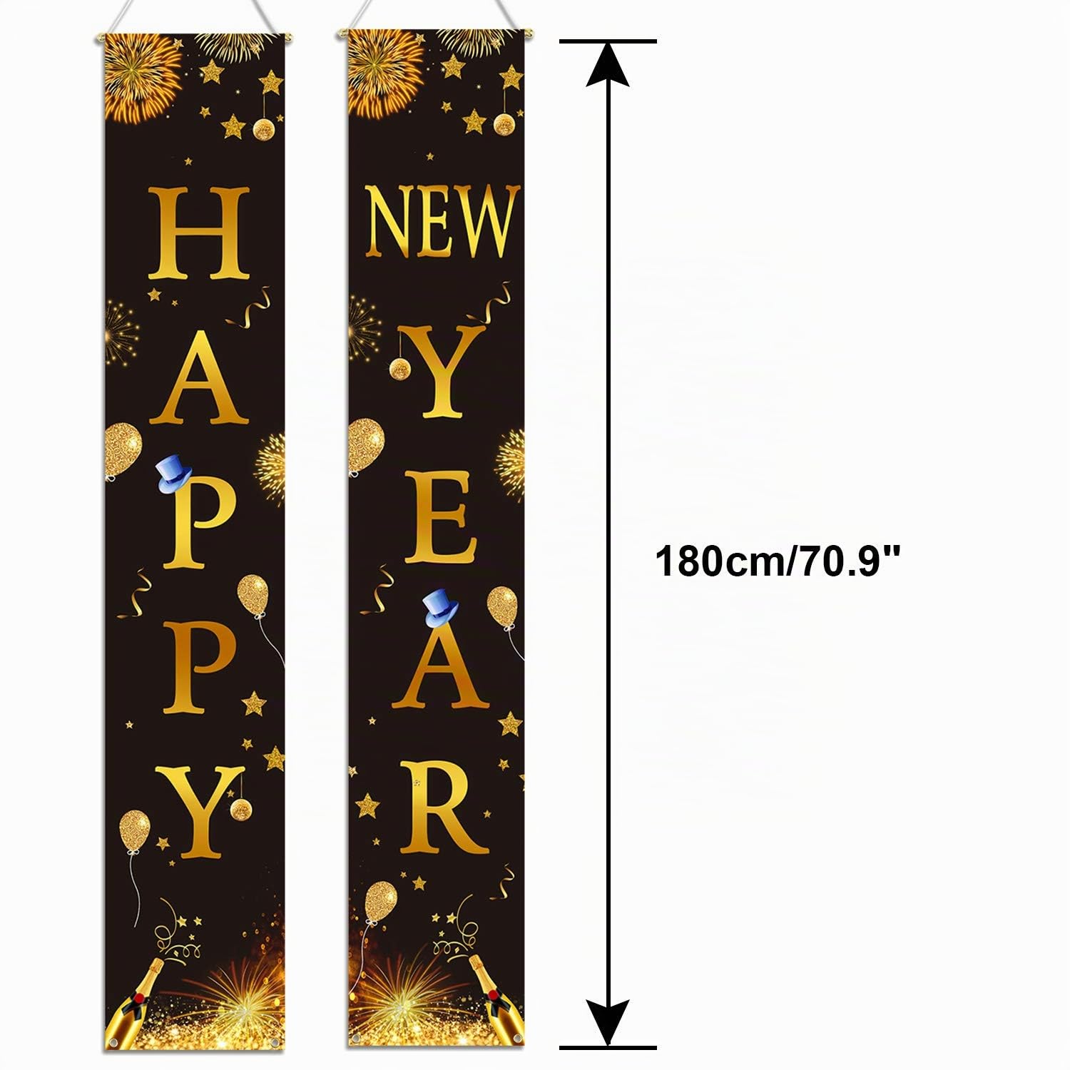 howaf-silvester-deko-banner-frohes-neujahr-schwarz-gold-2tlg image 2