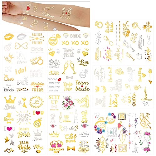 howaf-jga-tattoo-set-gold-134-st-ck-team-bride-hochzeit image 7