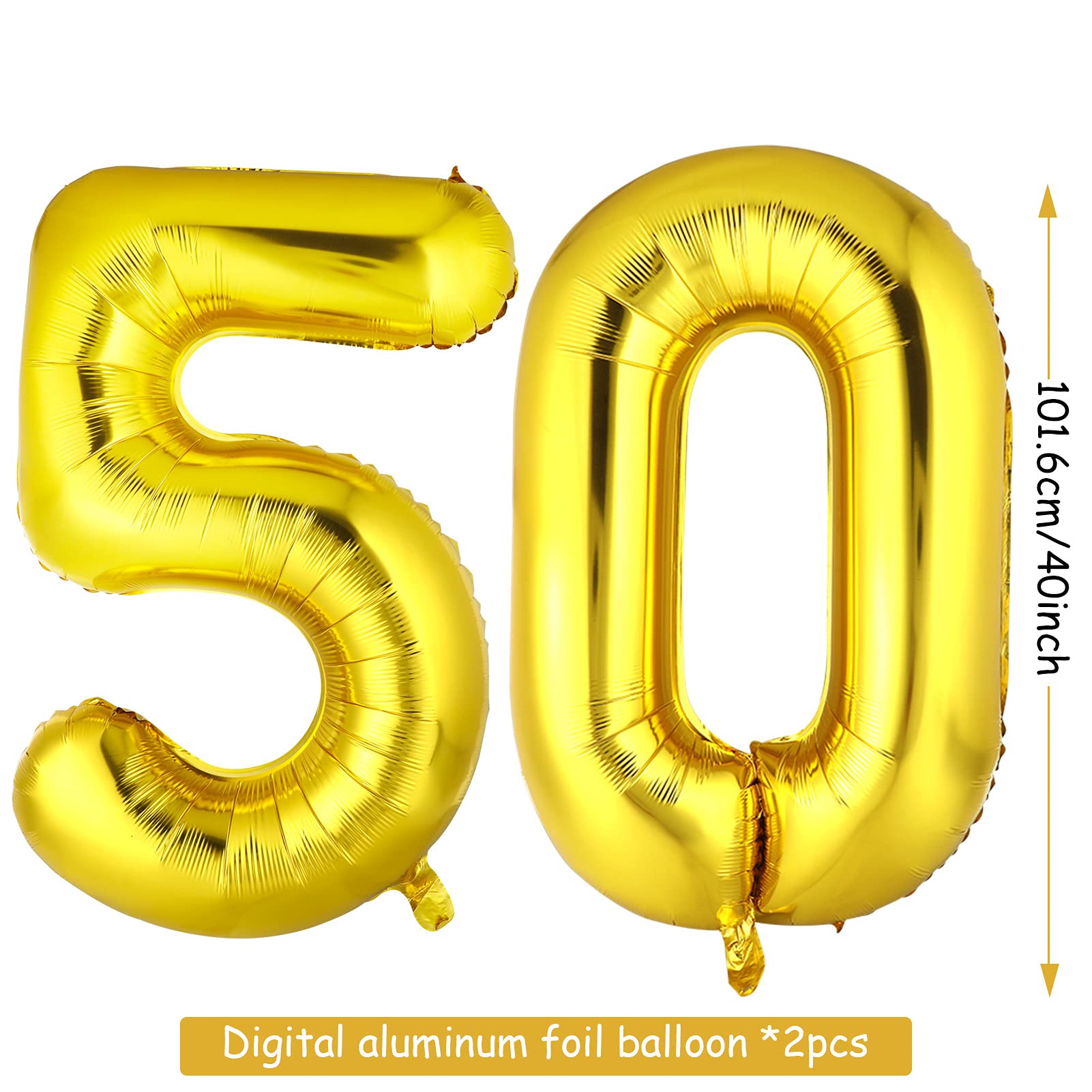 howaf-goldene-hochzeit-deko-set-gold-zahl-50-ballons-banner-konfetti image 4