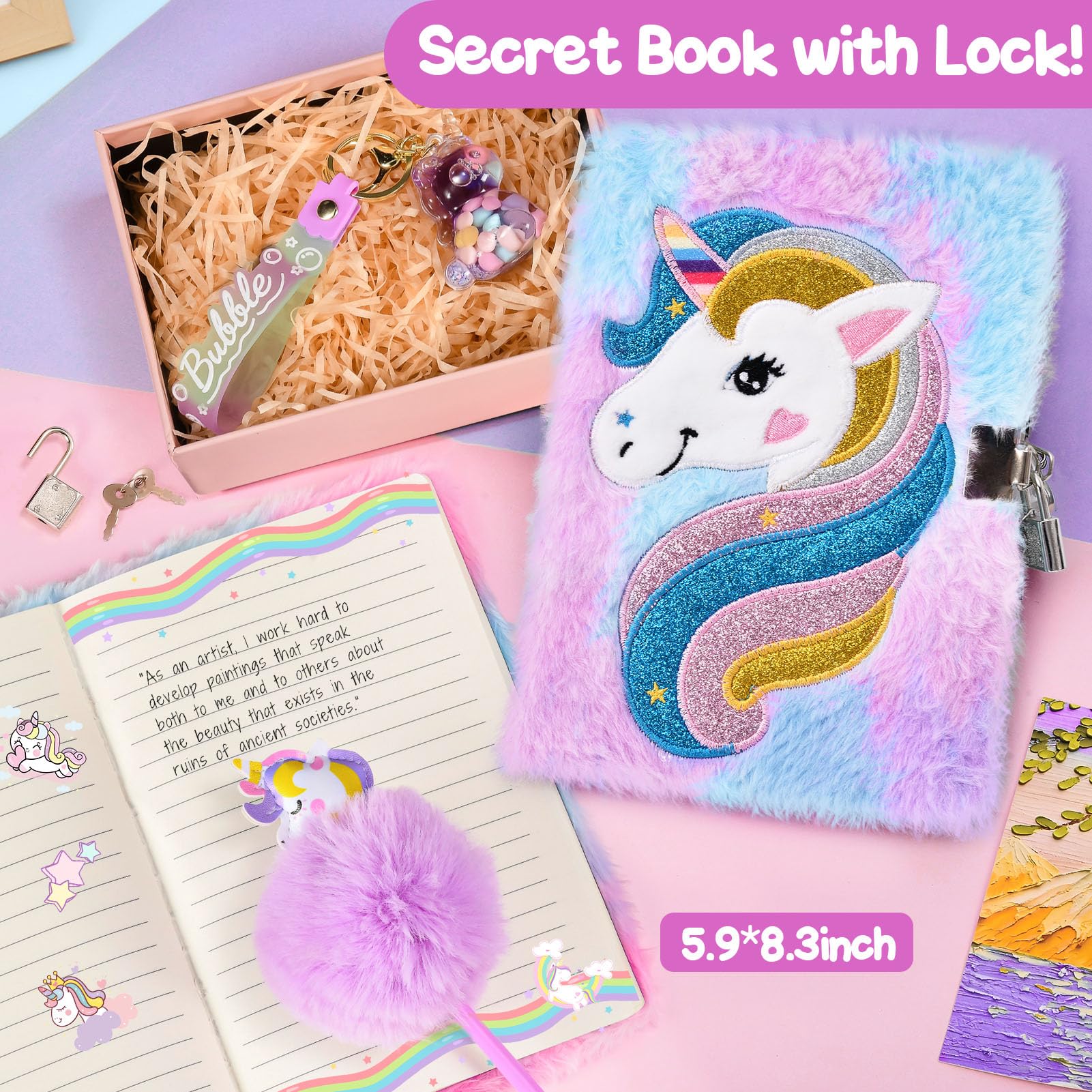 tacobear-einhorn-geschenkset-m-dchen-mit-kissen-tagebuch image 3