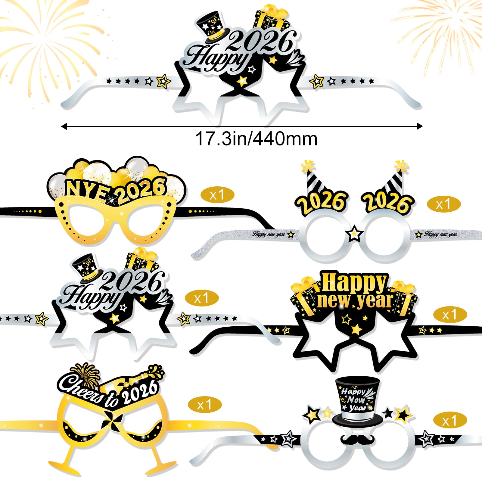 howaf-silvester-brille-2027-schwarz-gold-12-st-ck image 3