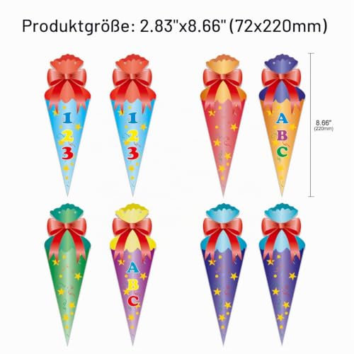 howaf-schulanfang-girlande-zuckert-ten-banner-rot-wei-papier image 8