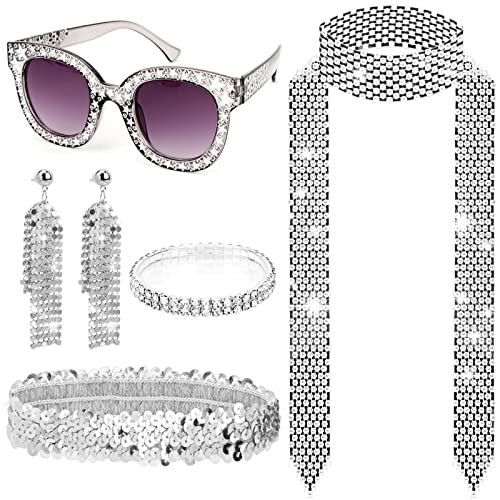 howaf-disco-1-70er-kost-m-set-brille-damen-disco-glitzer image 8