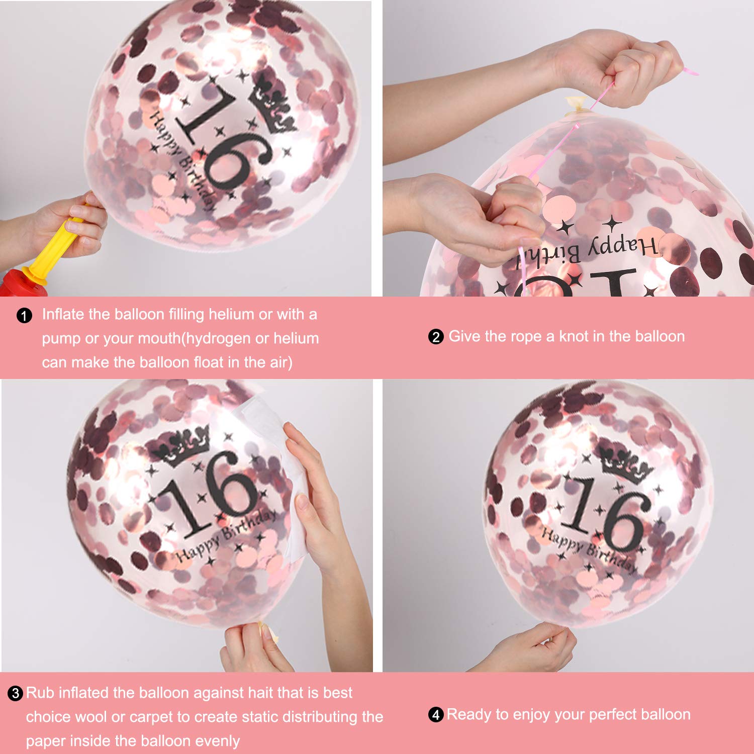 howaf-sweet-16-geburtstag-deko-ballon-set-rosegold-16 image 3