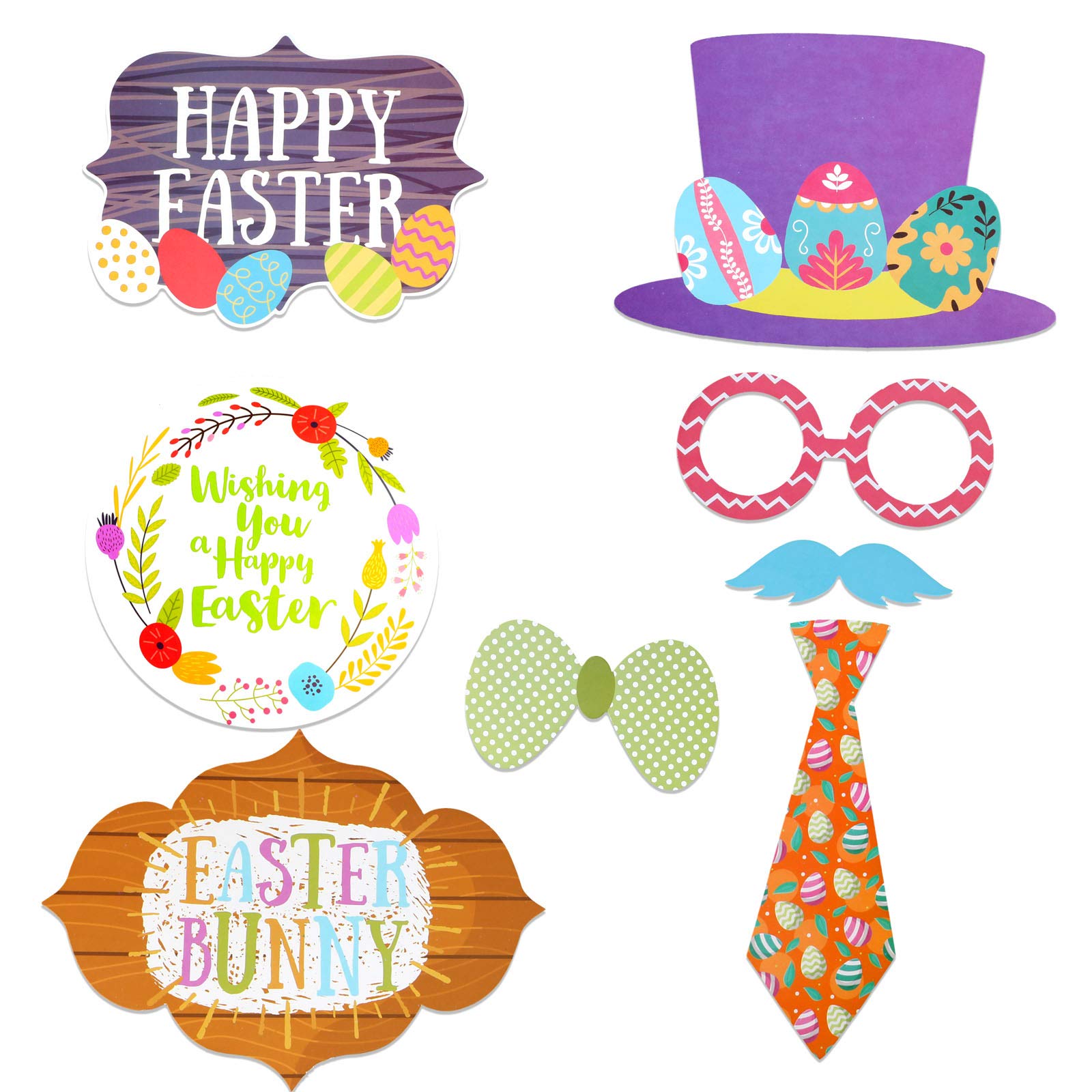 howaf-ostern-photo-booth-props-fotorequisiten-28-teilig-bunt image 5