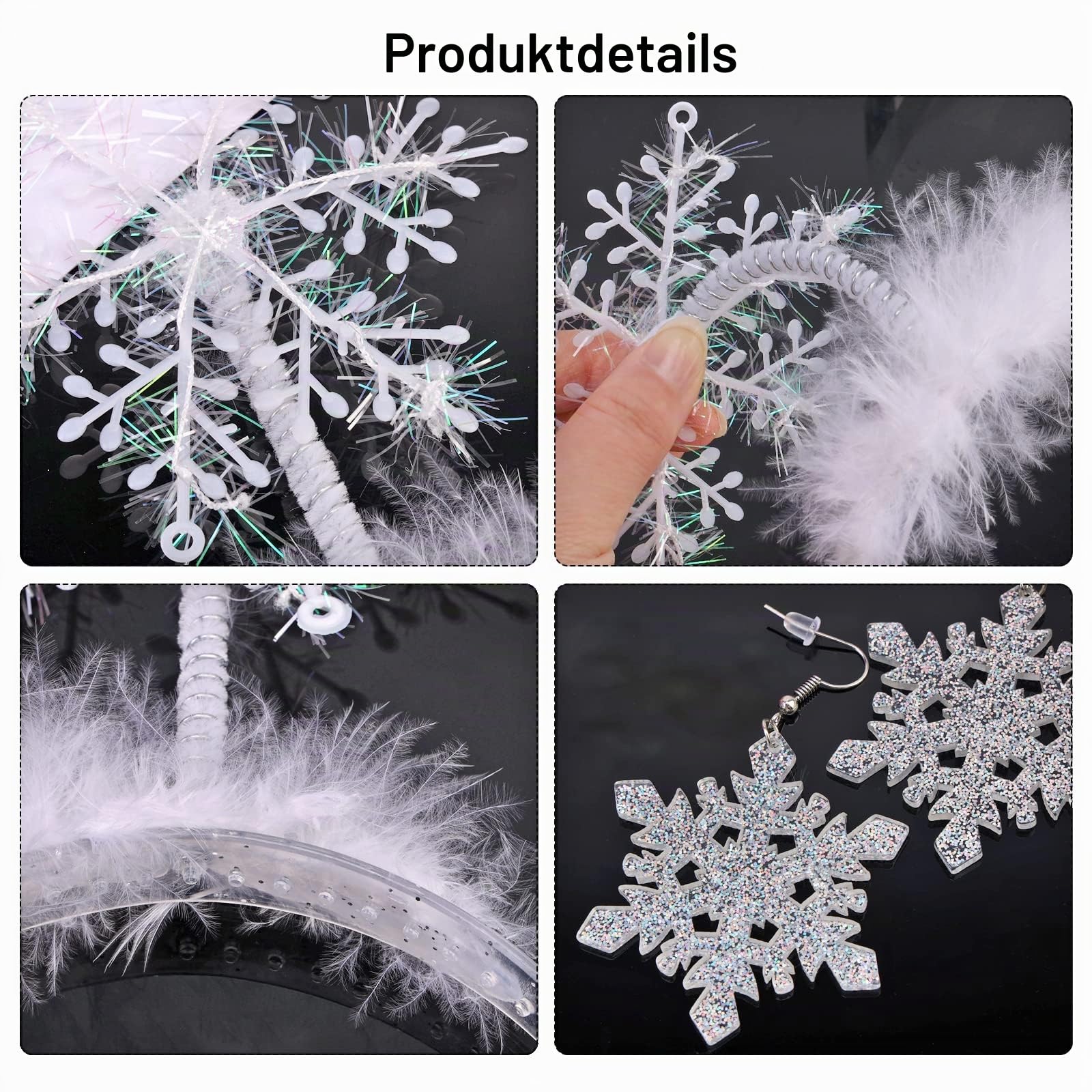 howaf-schneeflocke-haarreif-set-damen-weihnachten image 3