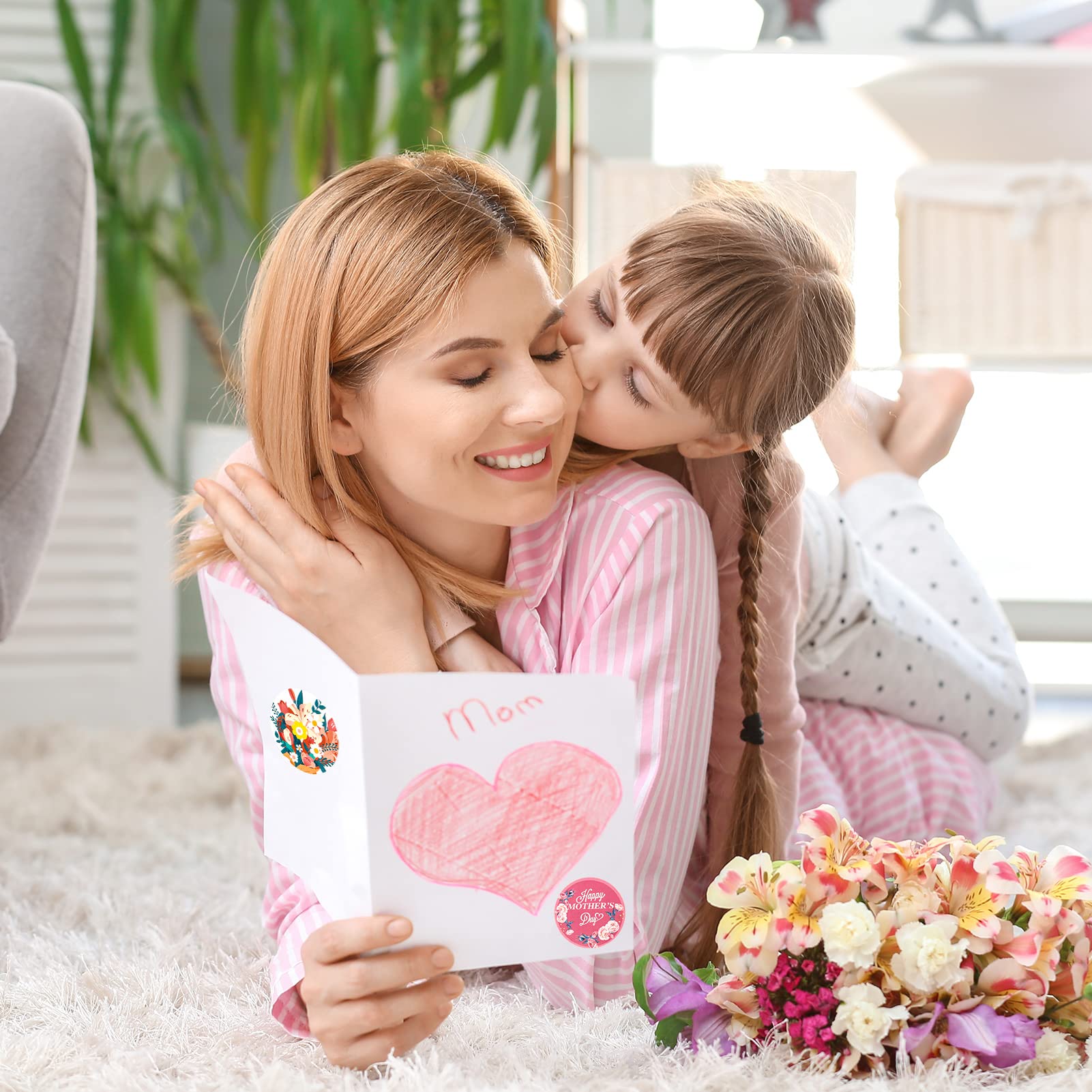 howaf-muttertag-aufkleber-144-st-ck-merci-mama-sticker-blumen image 6