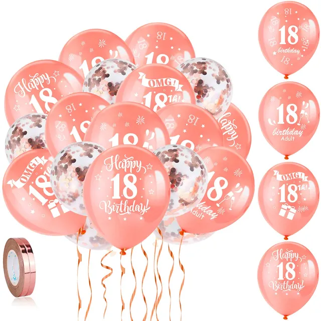 howaf-18-geburtstag-luftballons-set-30-tlg-rosegold-12-zoll image 1
