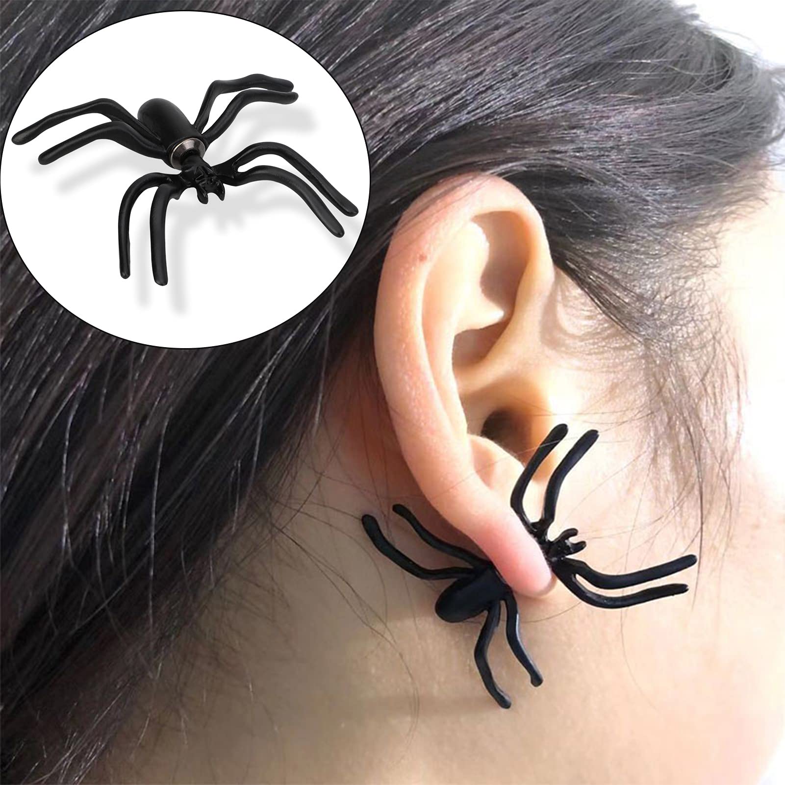 howaf-halloween-ohrringe-2-paare-spinne-totenkopf-ohrstecker image 6