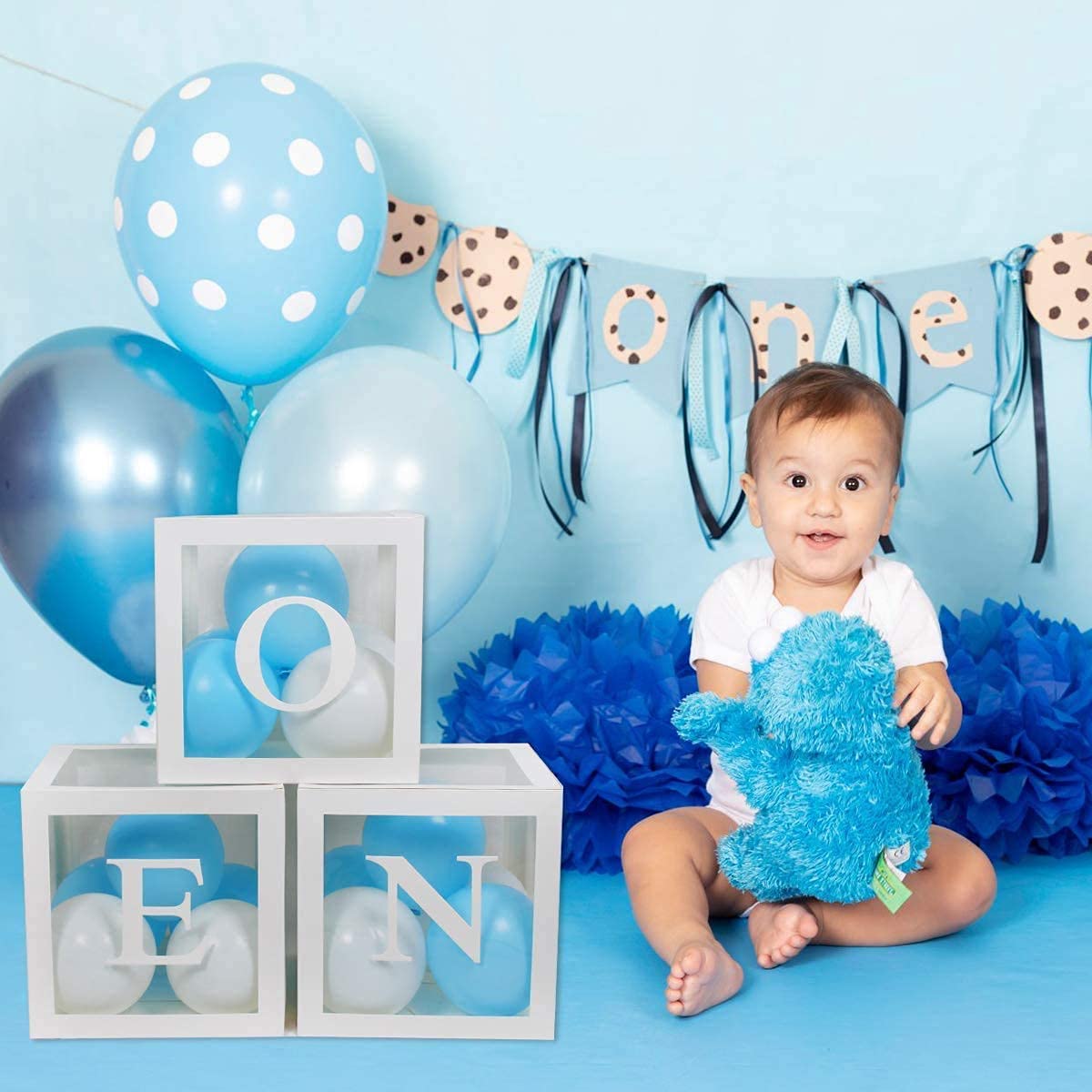 qifu-ballon-boxen-one-3-st-ck-transparent-1-geburtstag-wei image 3