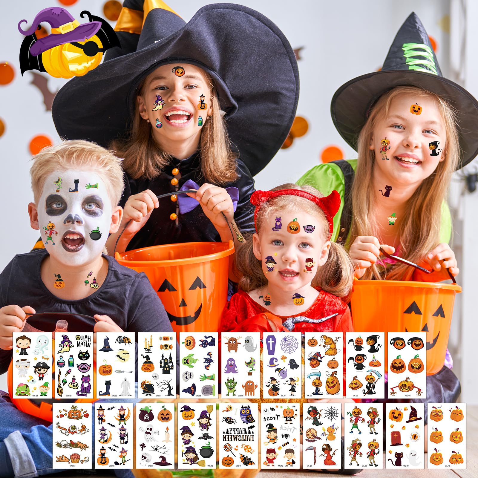 howaf-halloween-tattoo-kinder-60-bl-tter-wasserdicht image 4