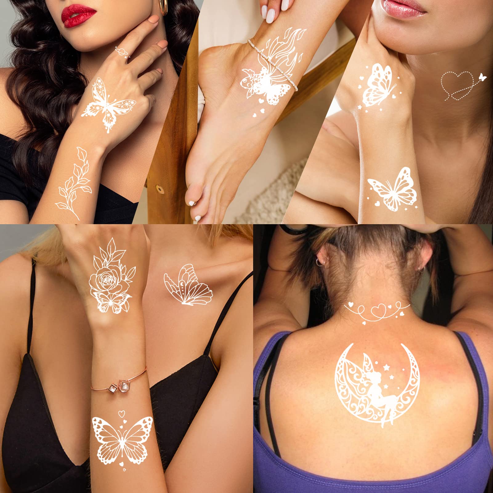 howaf-temporary-tattoos-wei-schmetterling-9-blatt image 7