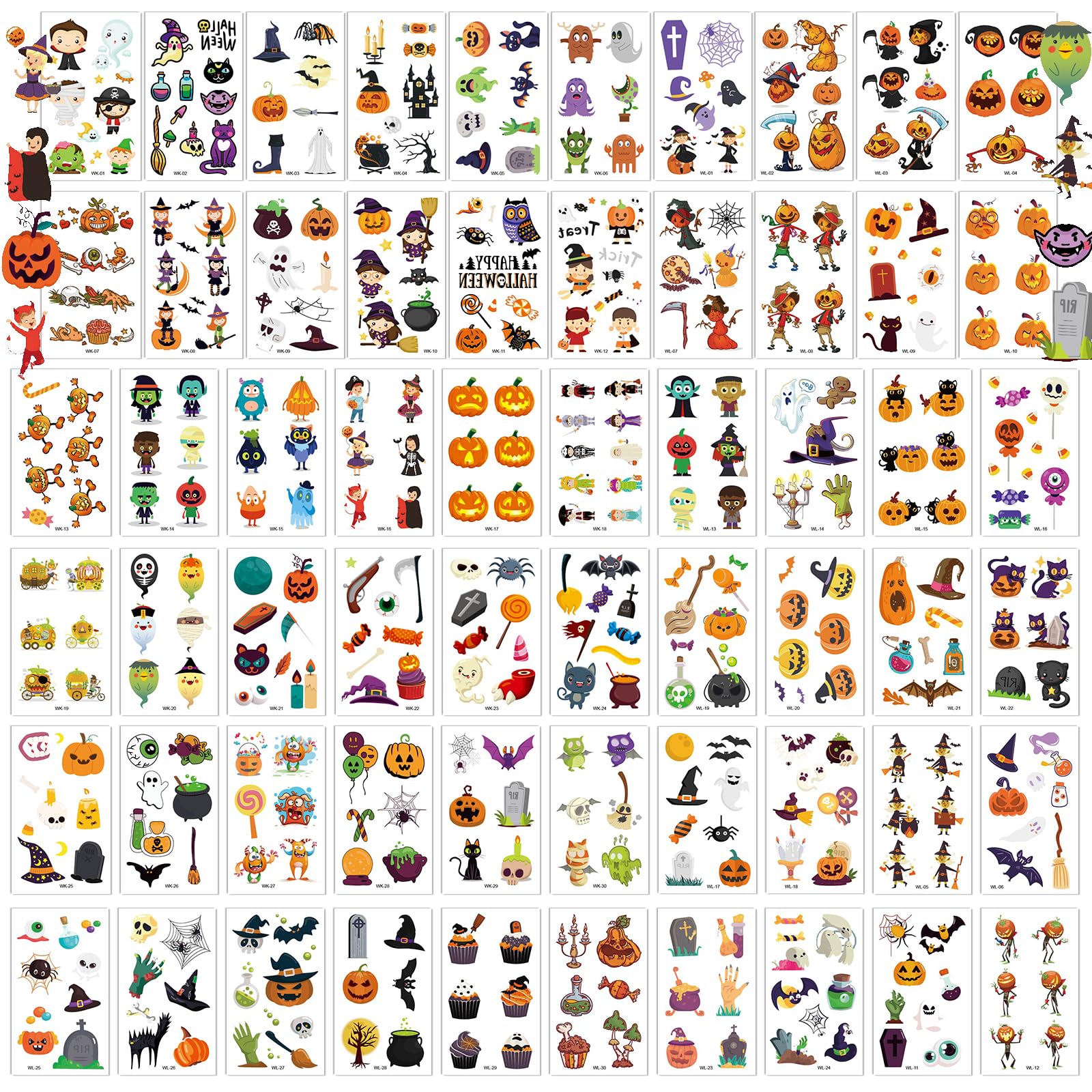 howaf-halloween-tattoo-kinder-60-bl-tter-wasserdicht image 1
