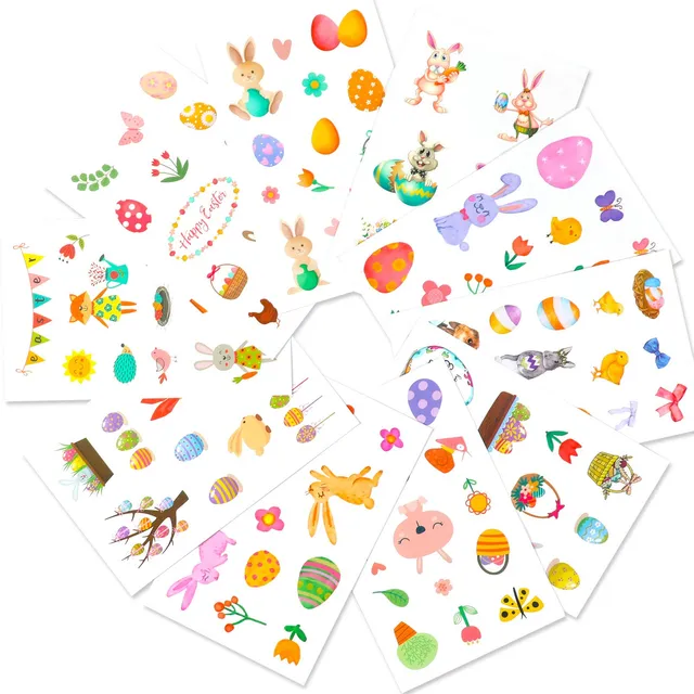 howaf-oster-aufkleber-kinder-150-st-ck-osterhase-sticker-set image 1