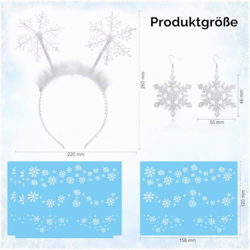 howaf-schneeflocke-haarreif-set-damen-weihnachten image 8