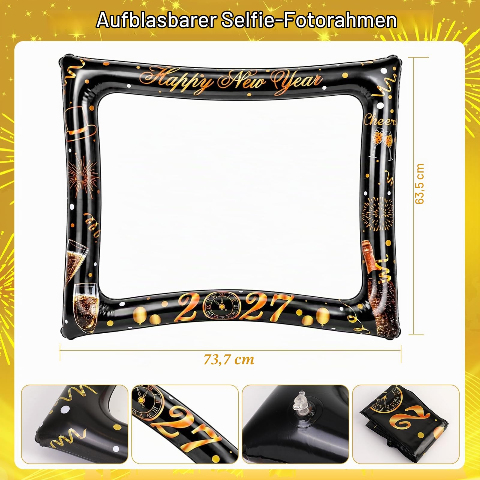 howaf-silvester-deko-set-fotorahmen-brillen-tattoos-schwarz-gold image 3