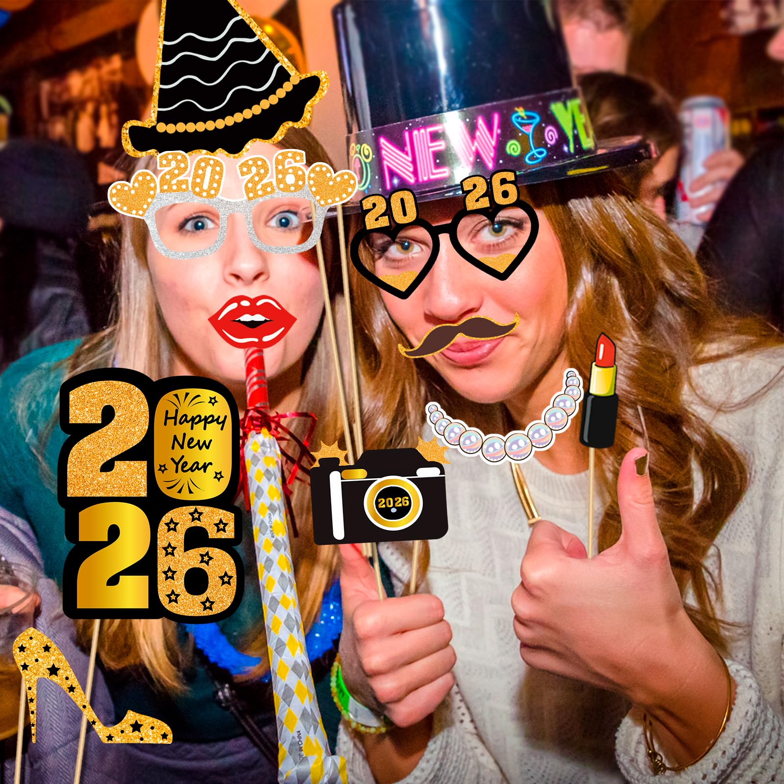 howaf-silvester-fotobox-41-stk-schwarz-gold-neujahr-party image 6