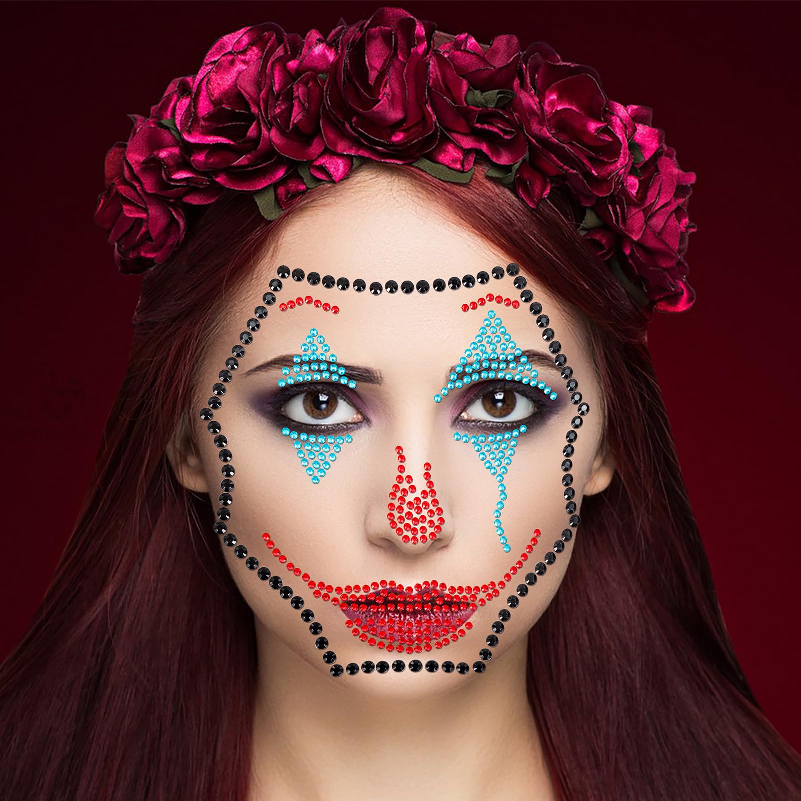 howaf-halloween-tattoo-gesicht-edelsteine-set-4-st-ck-glitzer image 6
