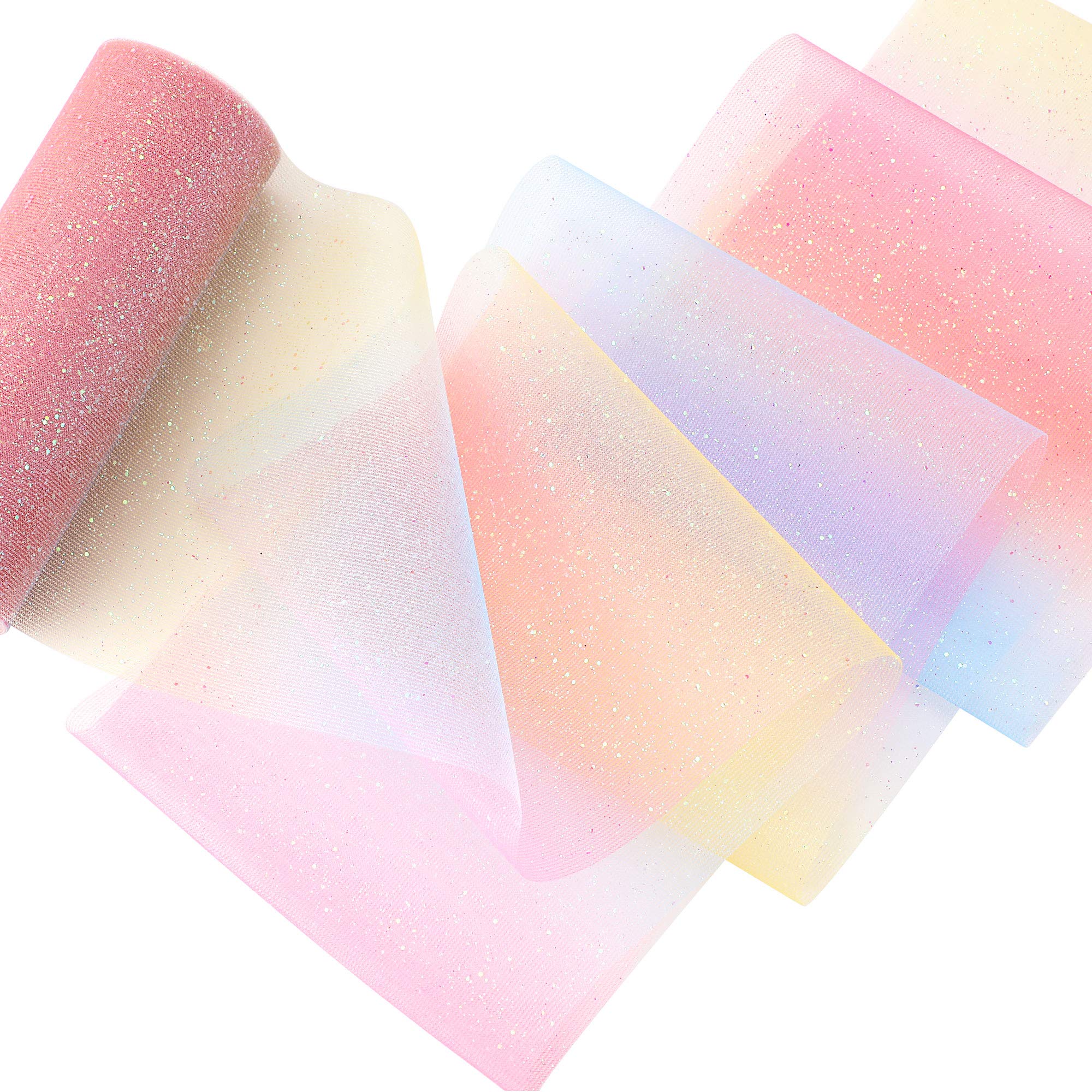 howaf-t-llrolle-regenbogen-glitzer-t-llstoff-2-rollen-15cm image 6