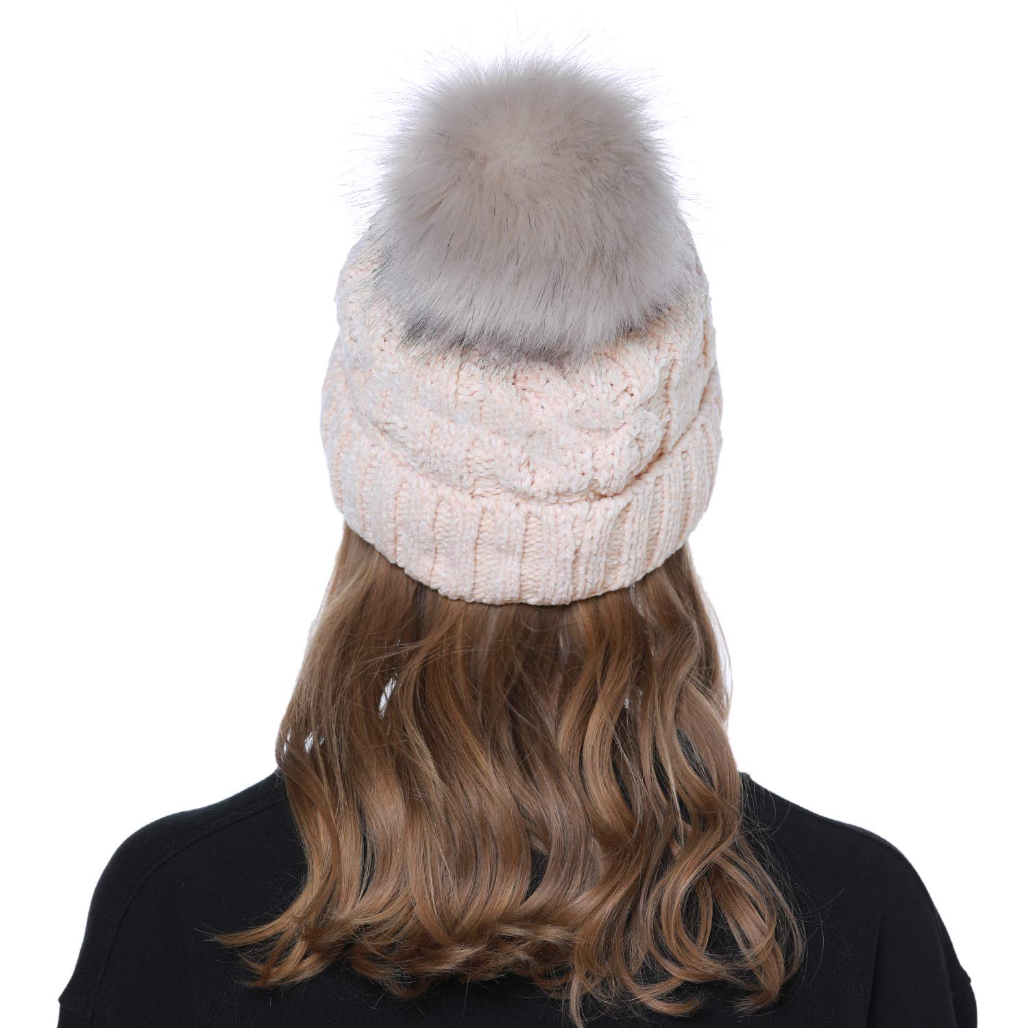 tacobear-strickm-tze-loop-set-beige-bommelm-tze-beanie image 5