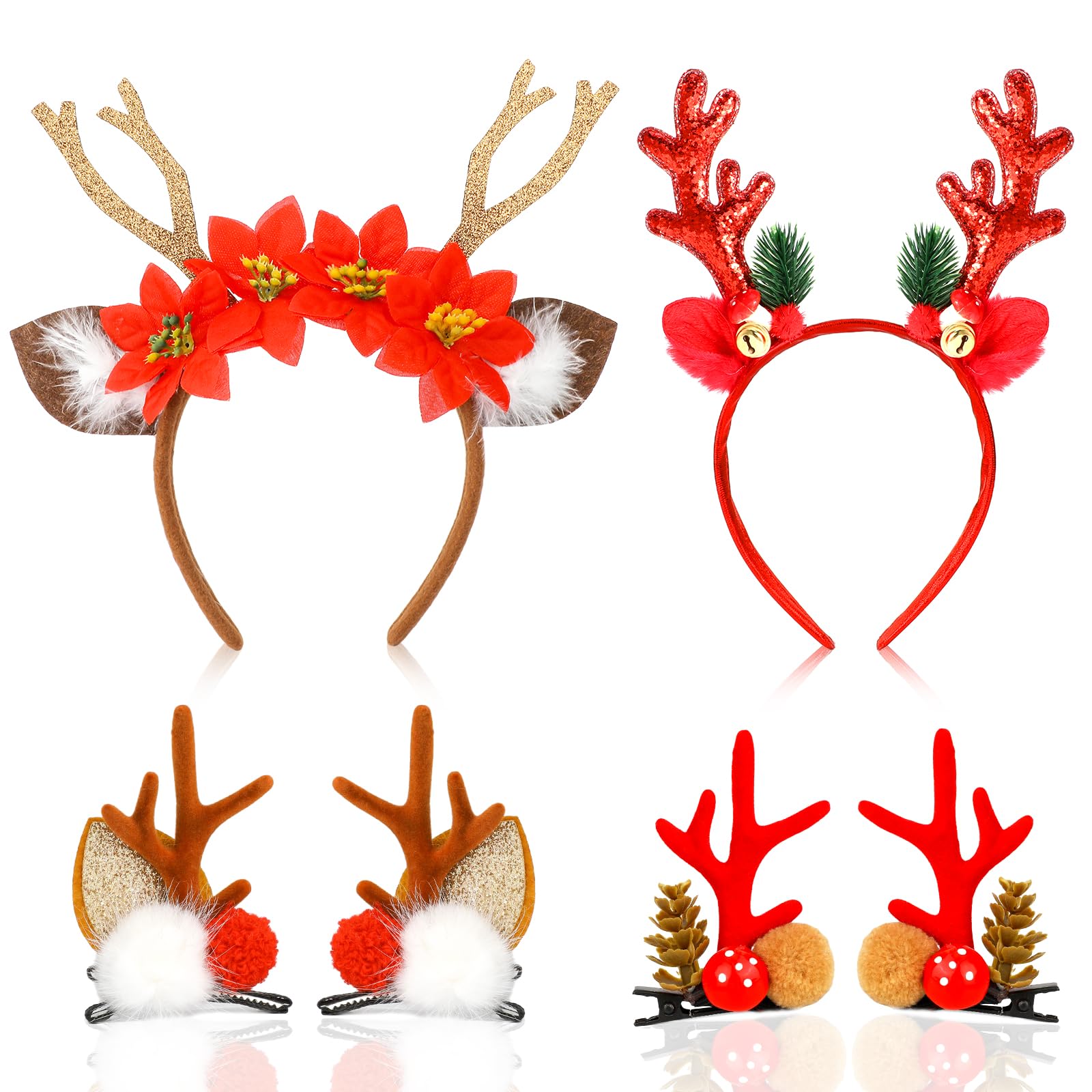 howaf-rentier-haarreif-gold-weihnachts-haarschmuck-4-tlg-geweih image 5