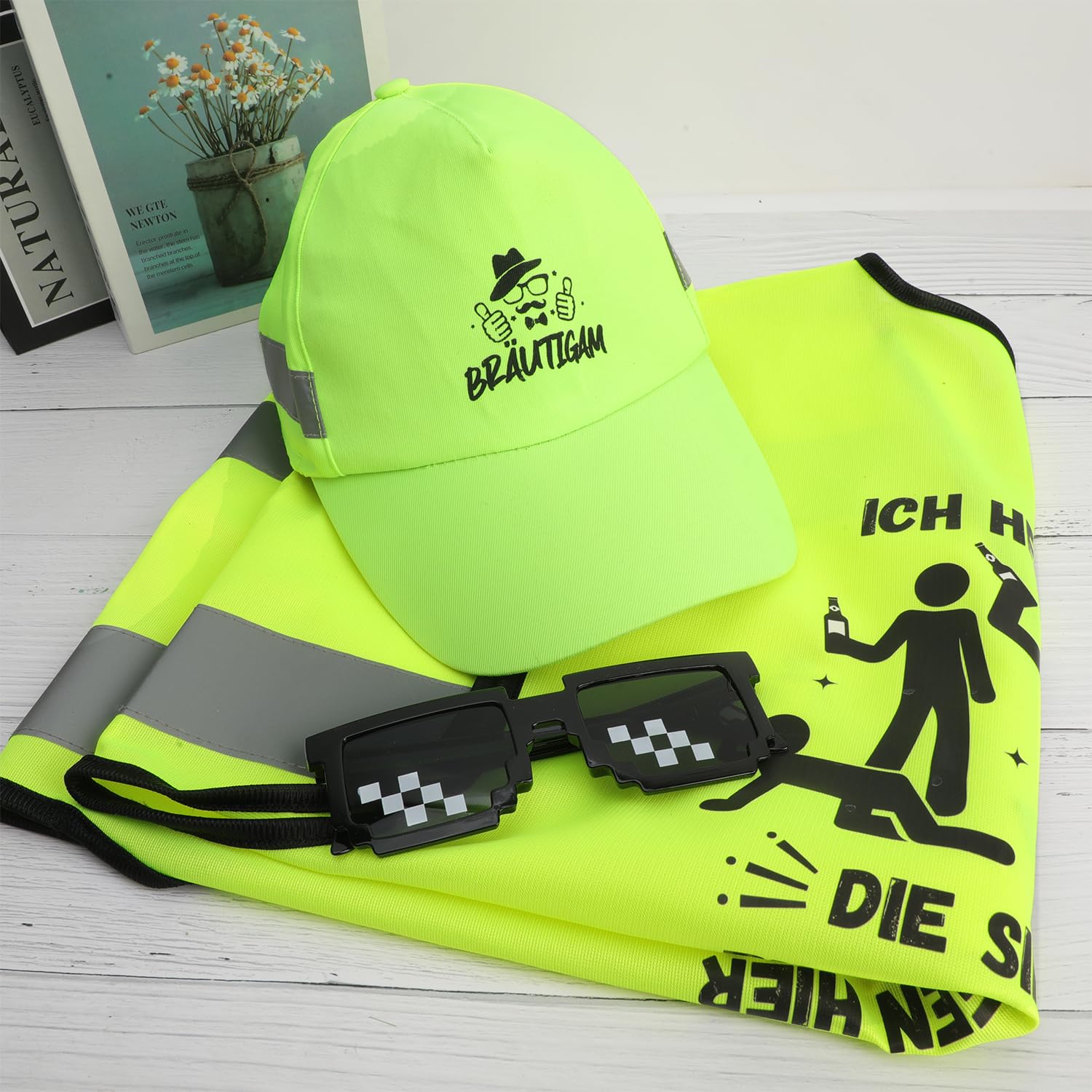 howaf-jga-m-nner-weste-kost-m-set-mit-br-utigam-hut-sonnenbrille image 6