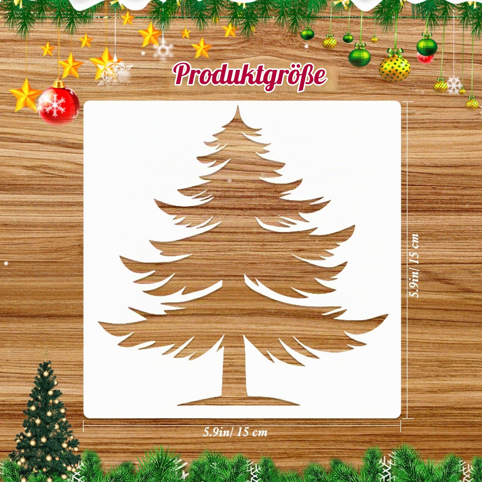 howaf-tannenbaum-schablonen-16er-15cm-wiederverwendbar-diy image 2