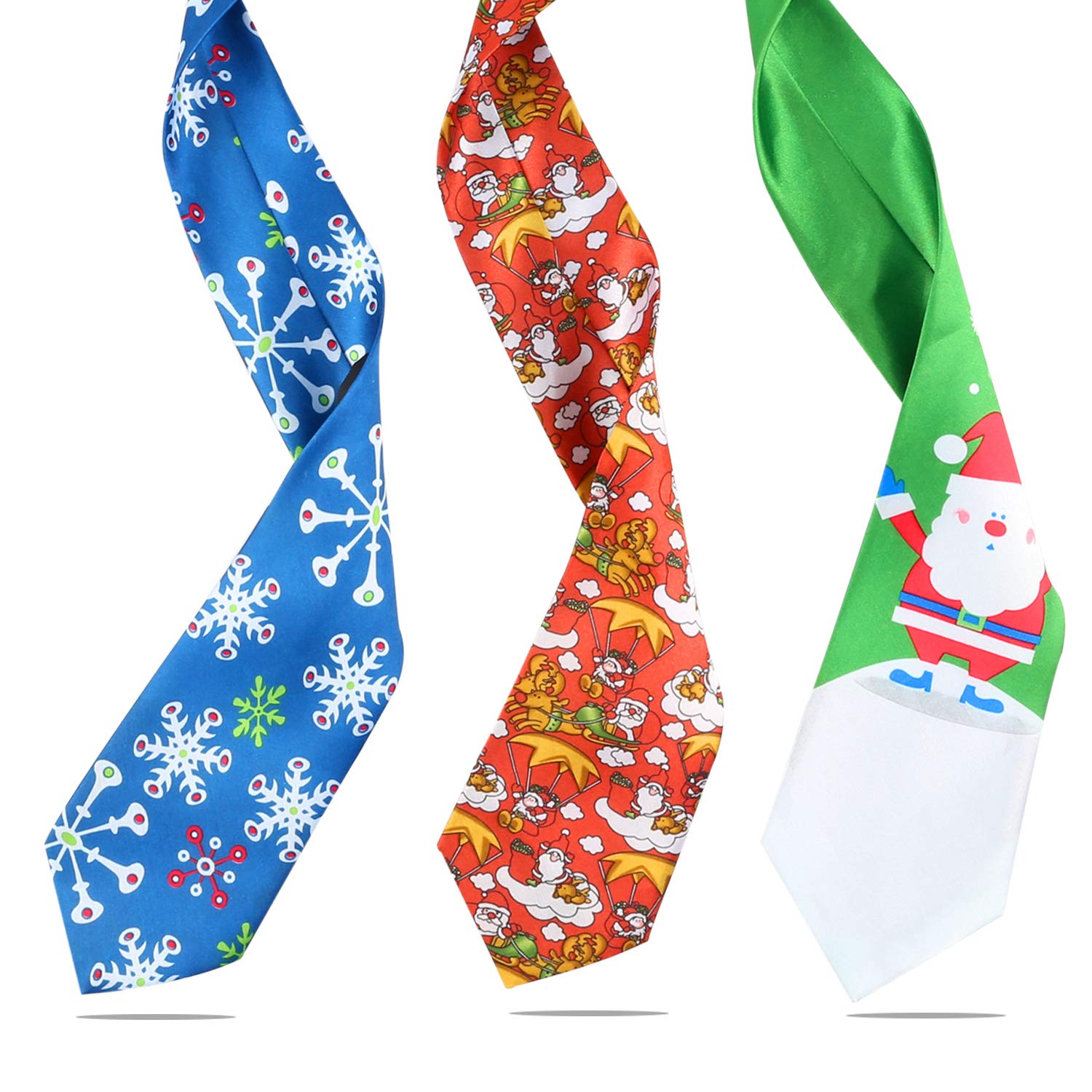 howaf-weihnachtskrawatte-herren-3er-set-schneeflocke-party image 3