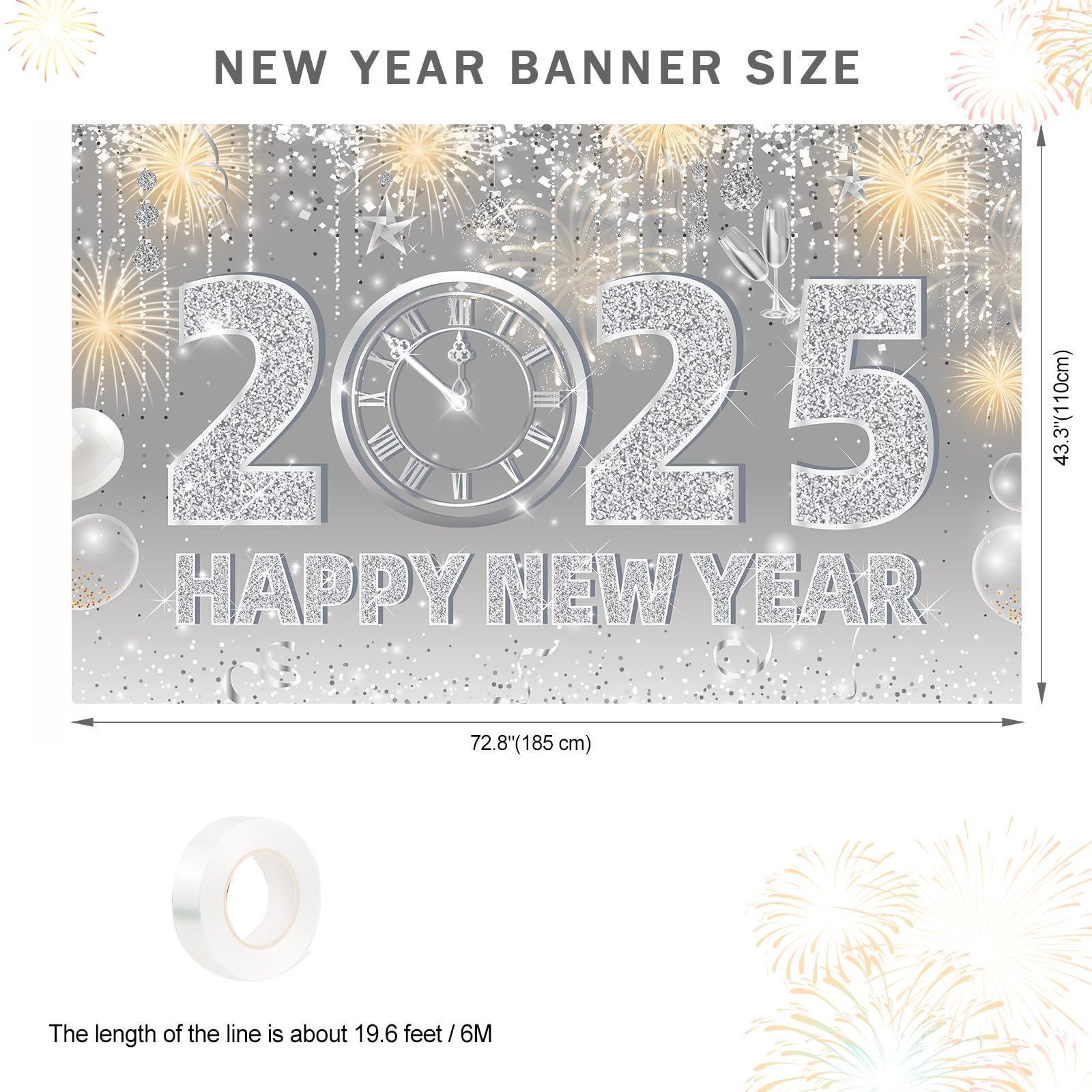 howaf-silvester-deko-banner-2025-silber-185x110cm-happy-new-year image 2