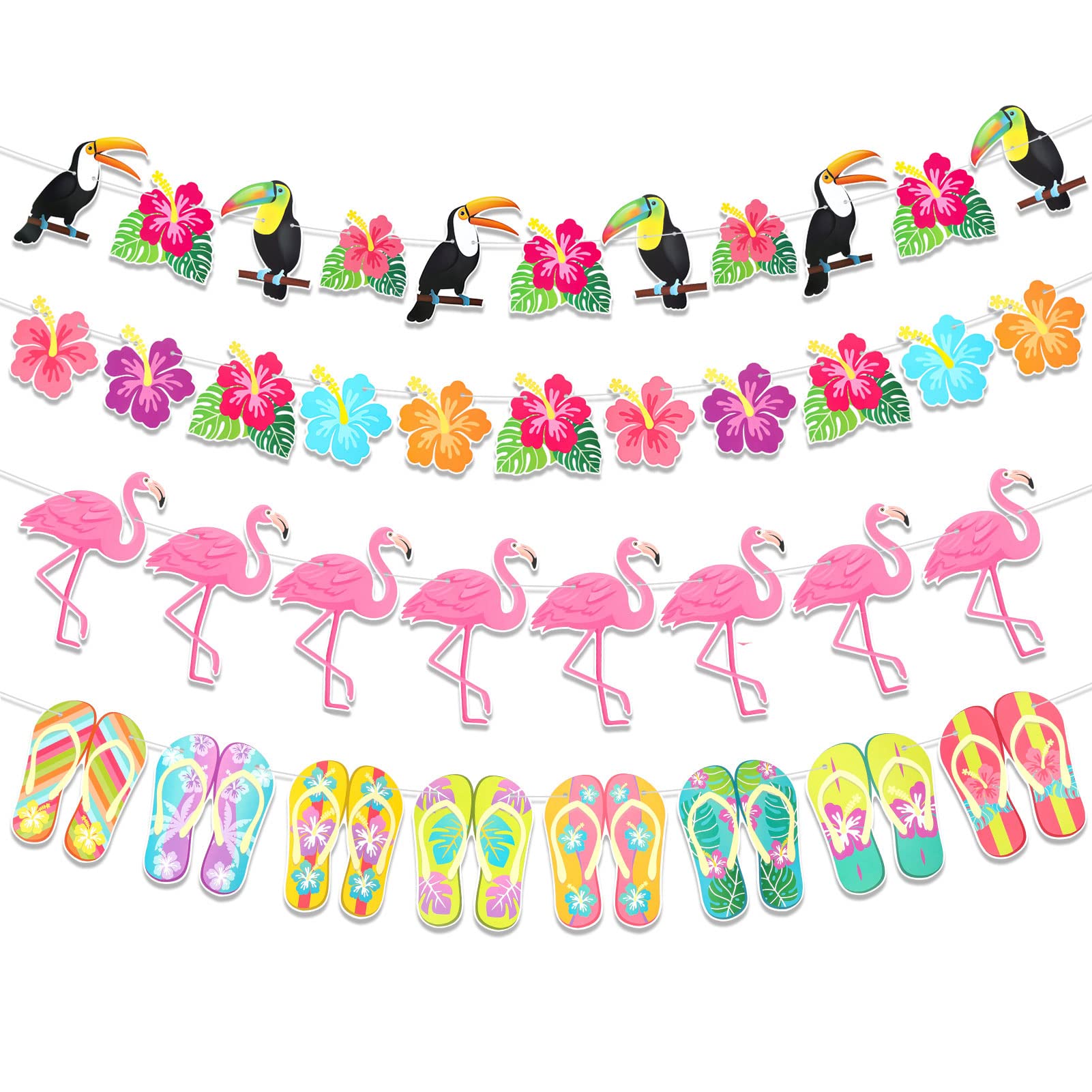howaf-hawaii-banner-flamingo-hibiskus-4-stk-300-cm image 1